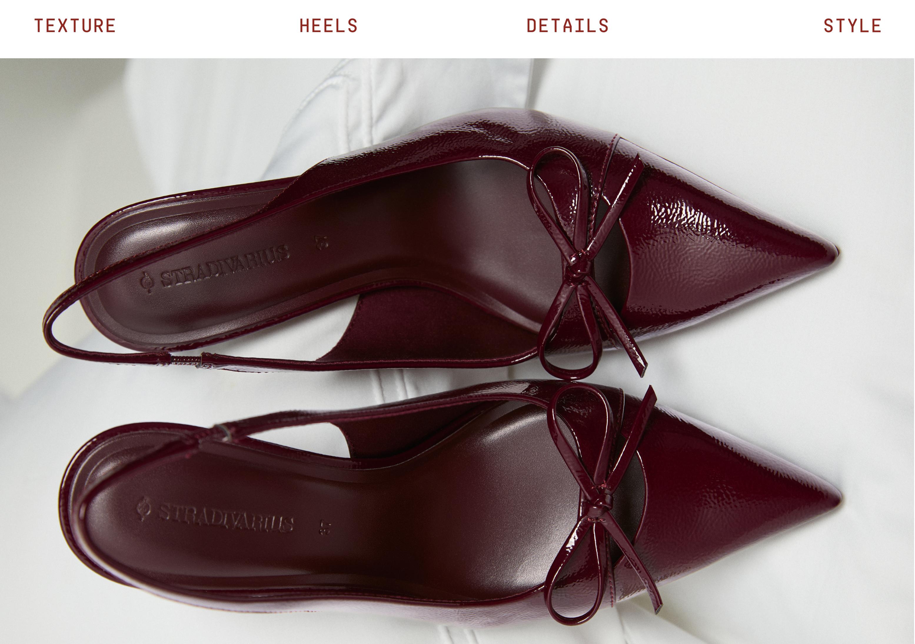 Bow heel shoes — BURGUNDY