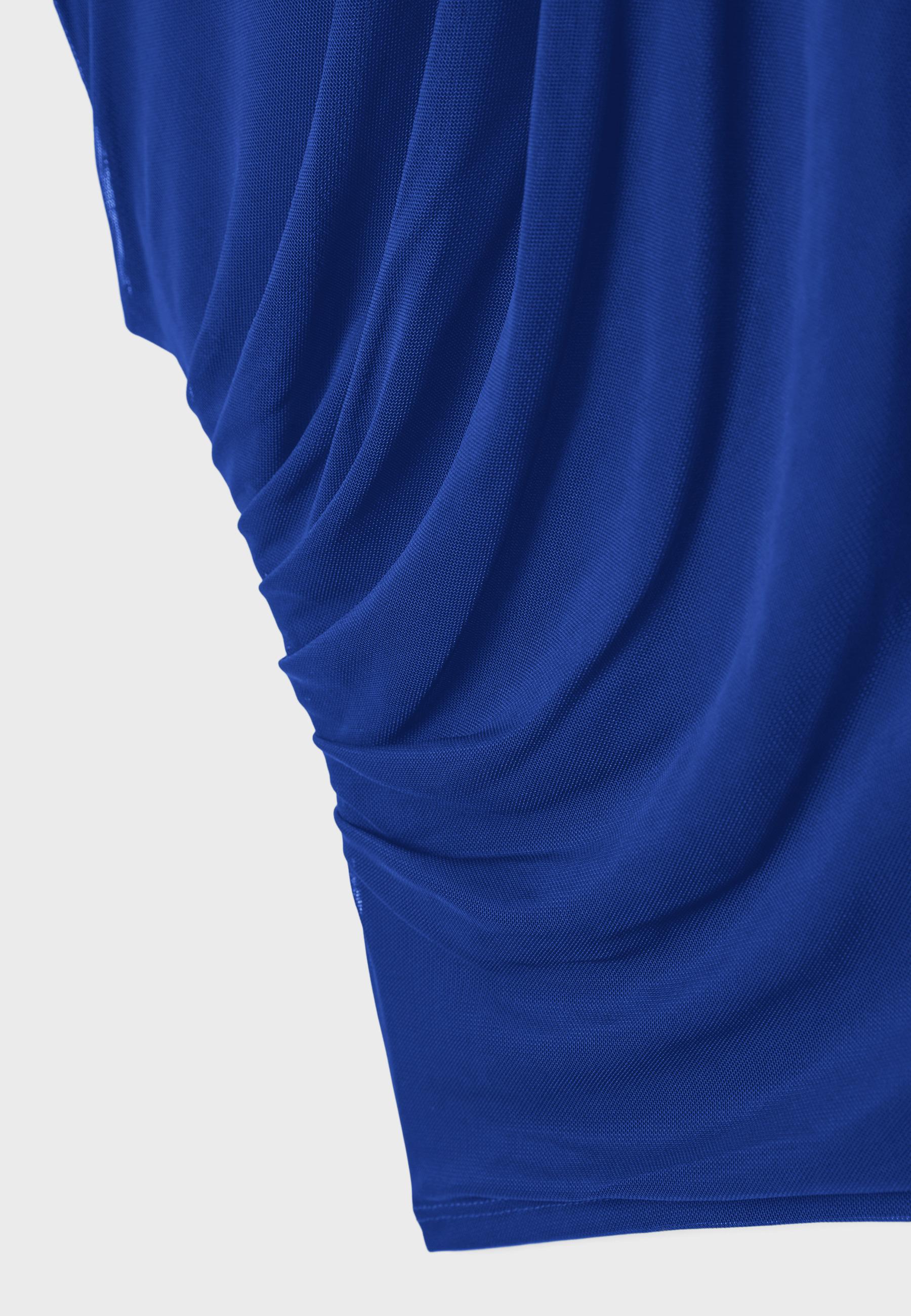 Gathered tulle T-shirt — Electric blue