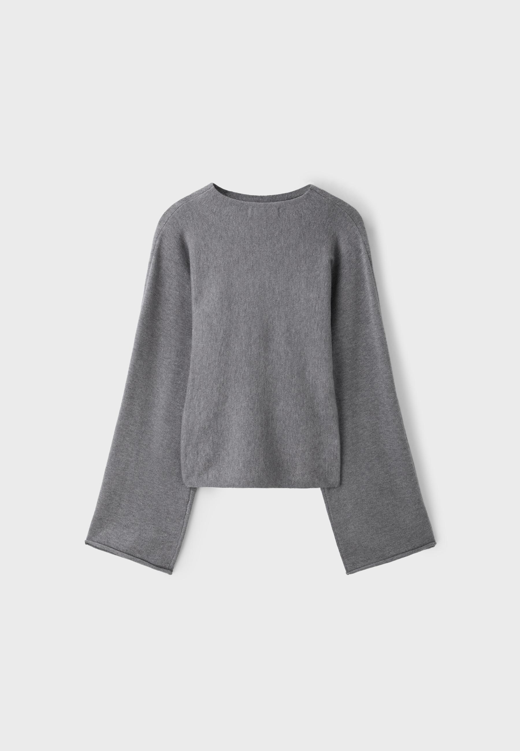 Stand collar knit jumper with kimono sleeves — Dark grey