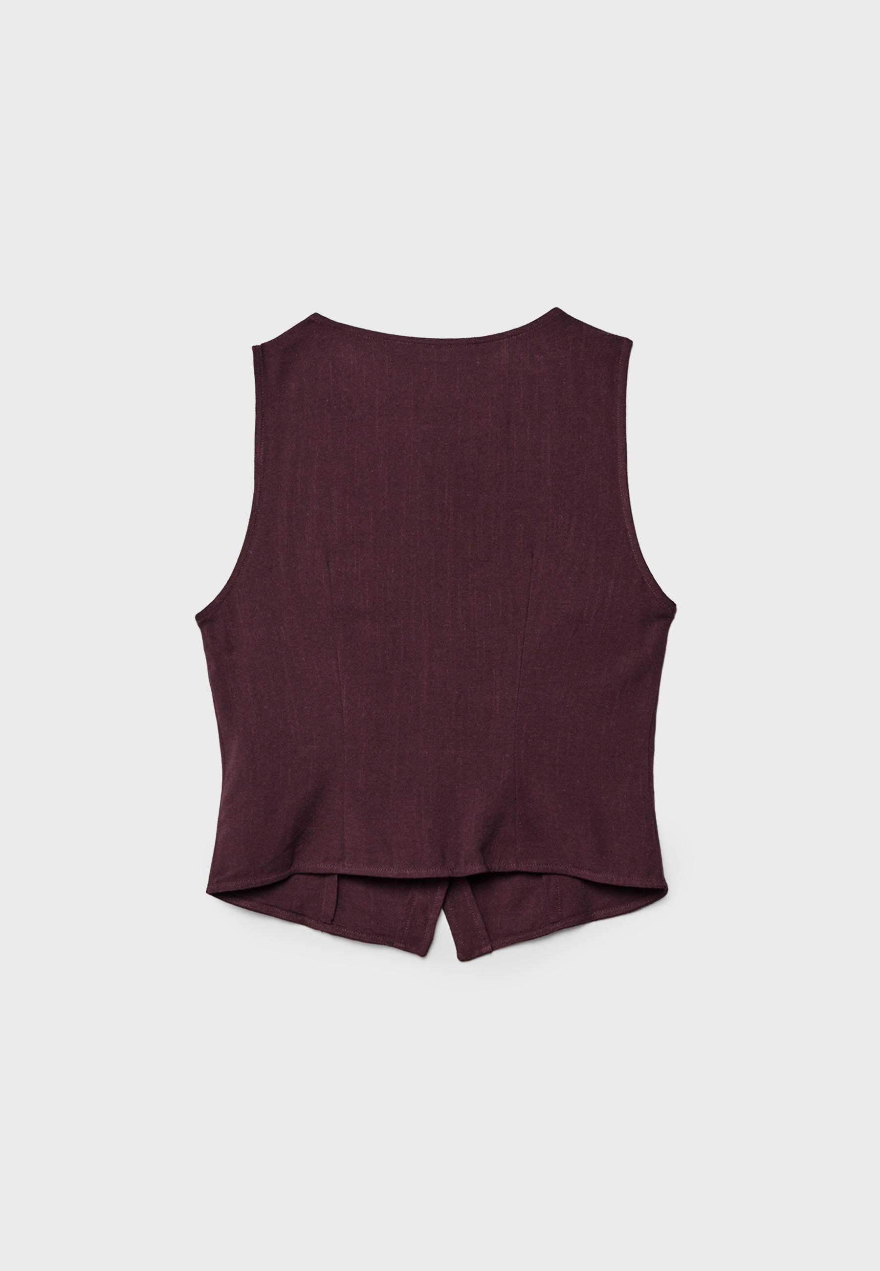 Sleeveless buttoned top — Purple