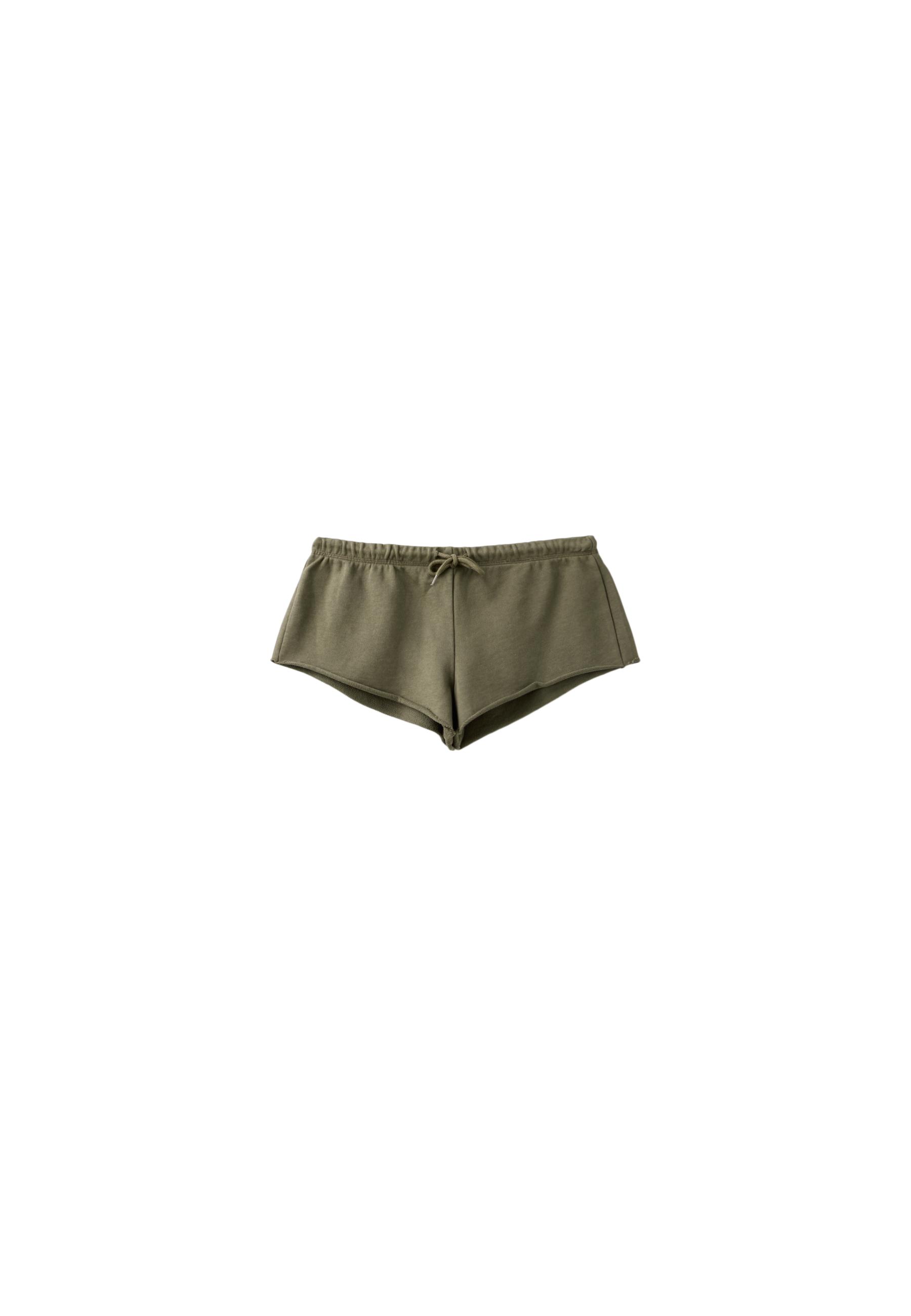 Plush mini shorts — Khaki
