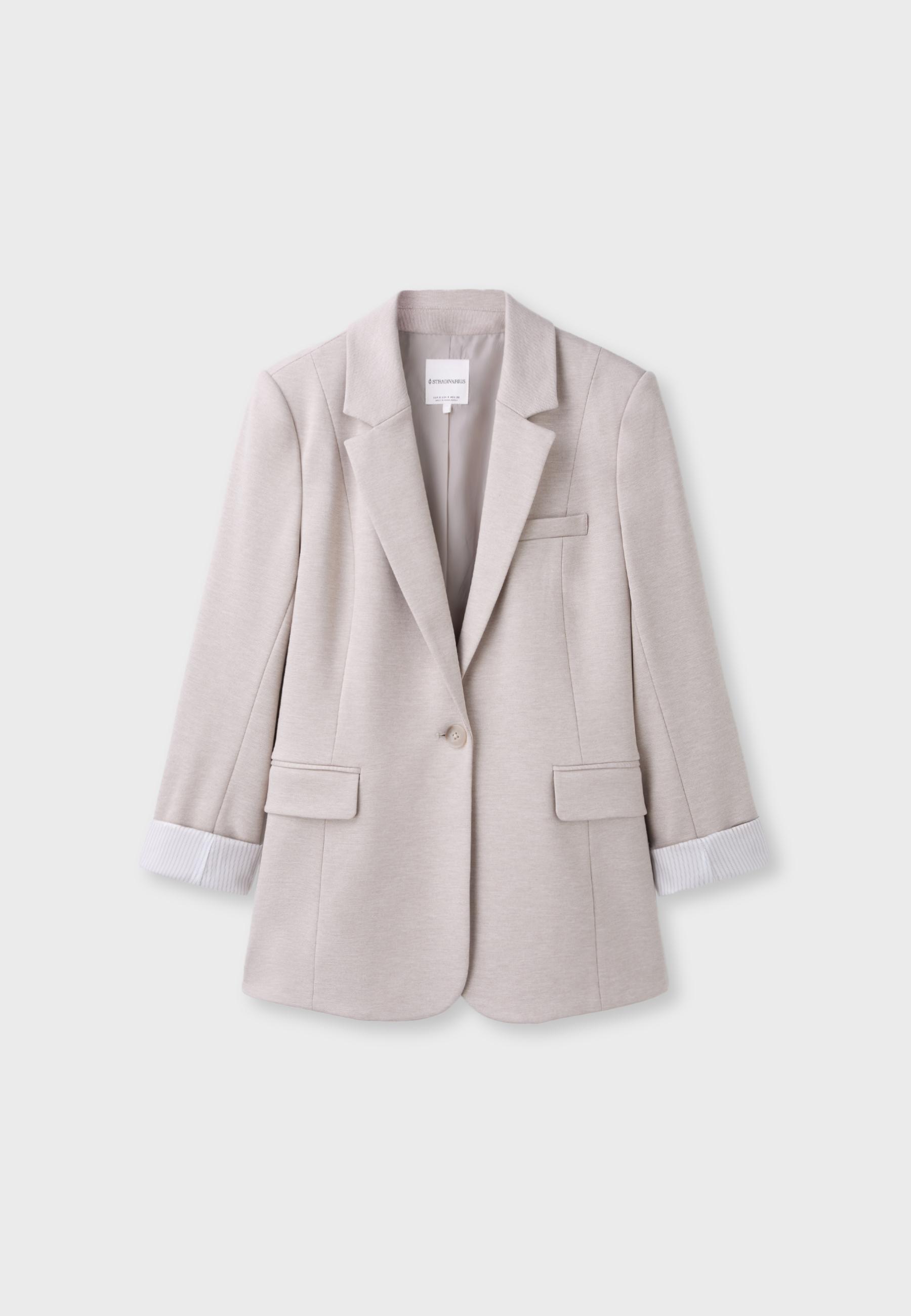 Basic knit blazer — Vanilla