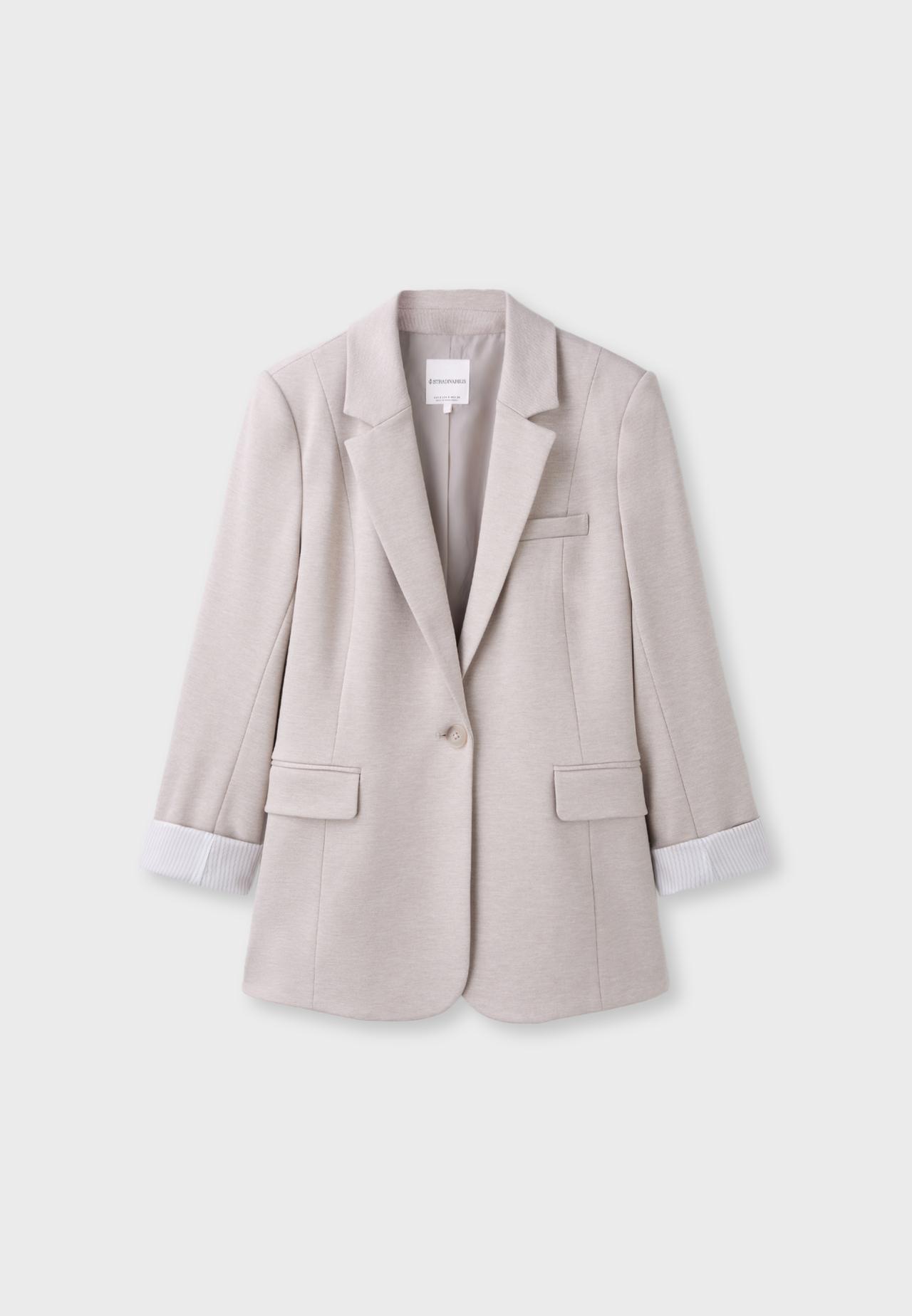 Basic knit blazer — Vanilla