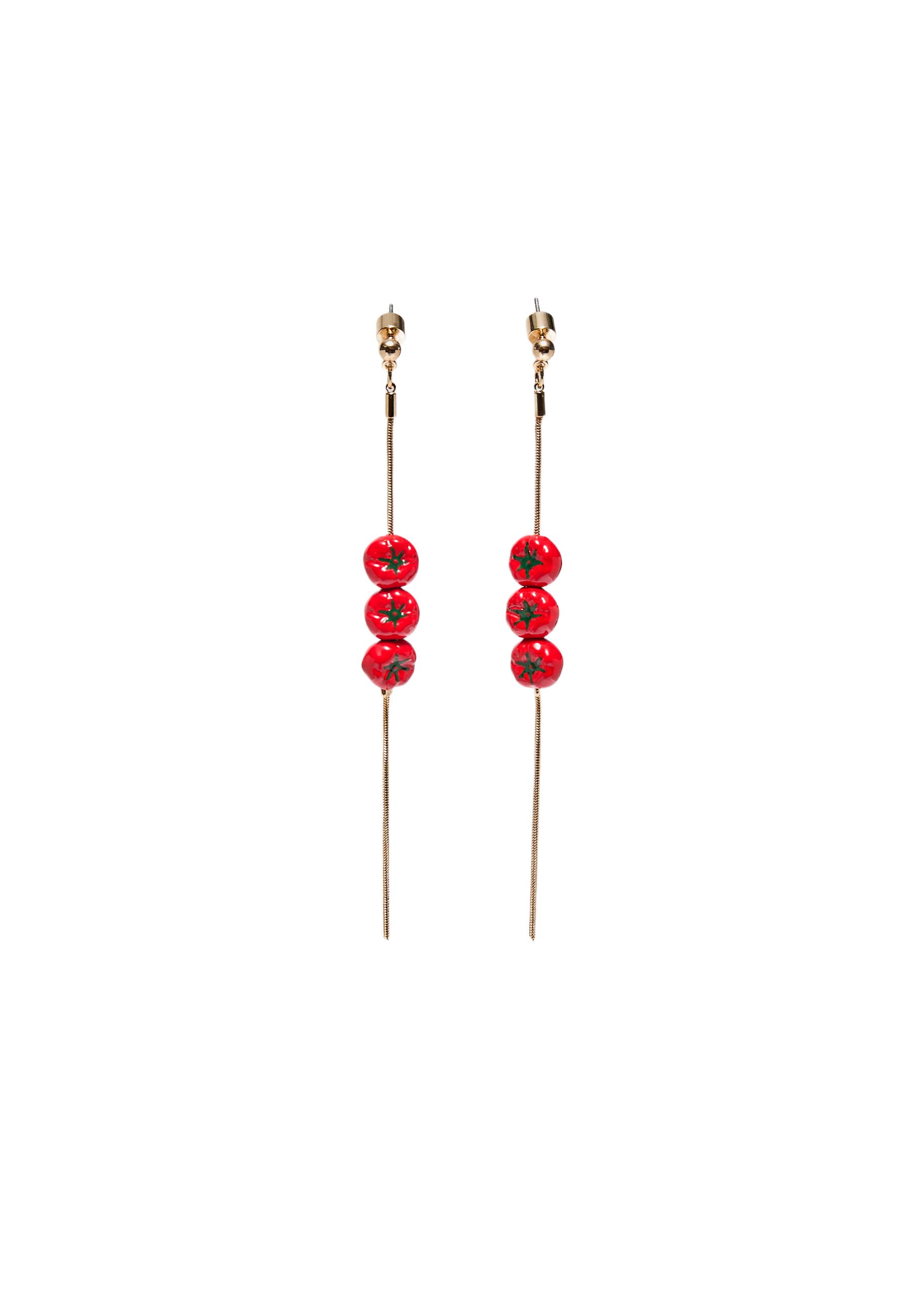Tomato cascade earrings — Red