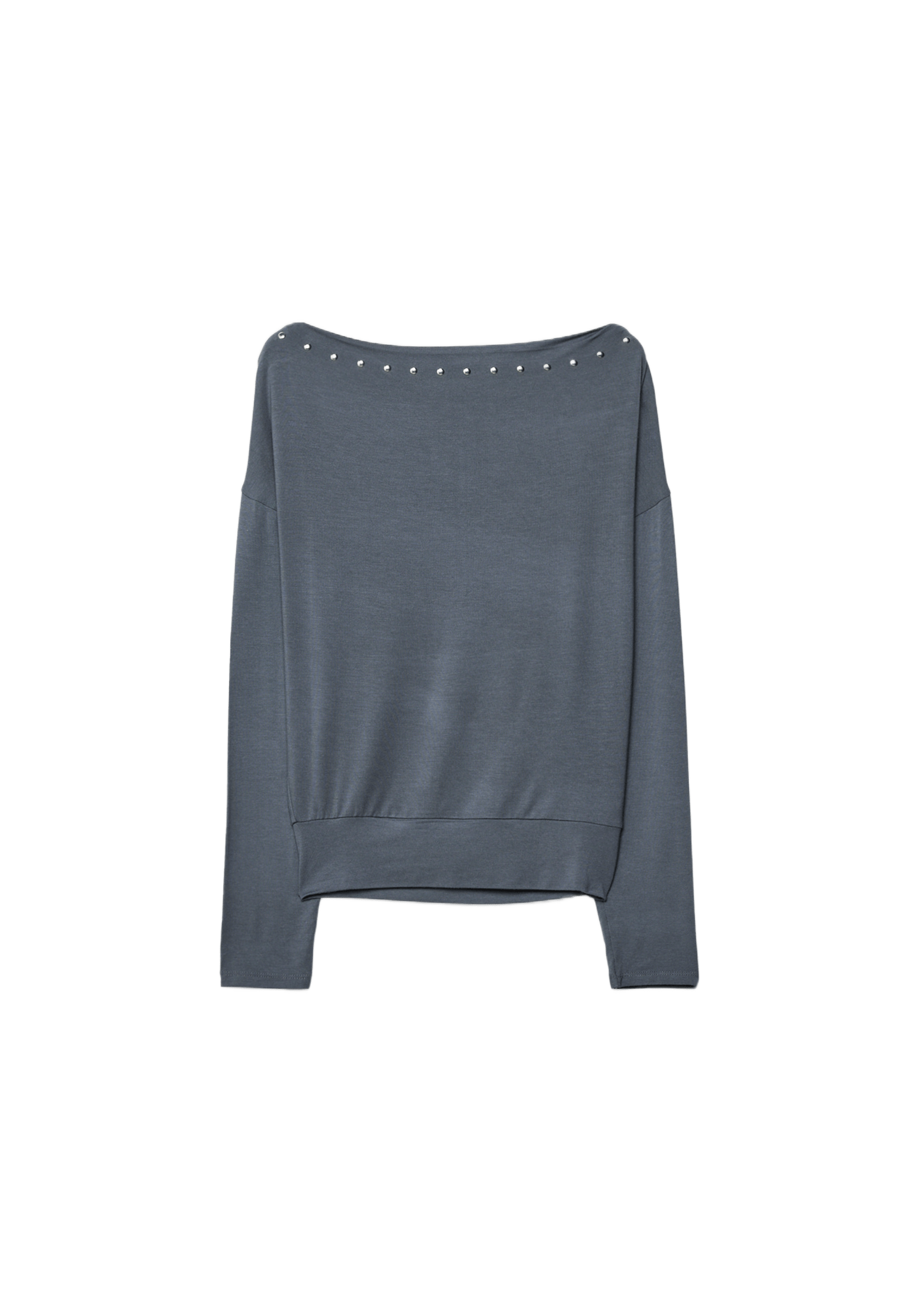Asymmetric T-shirt with studs — Dark grey
