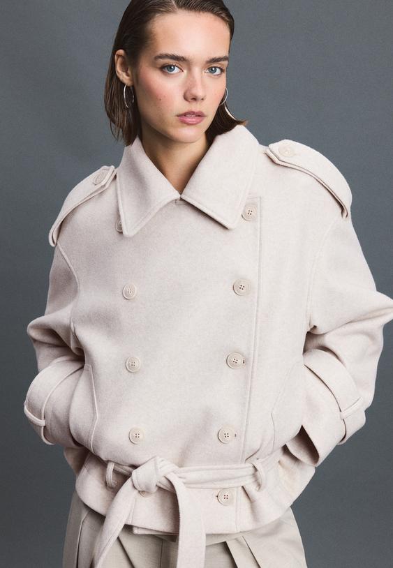 yumusak dokulu oversize trenckot