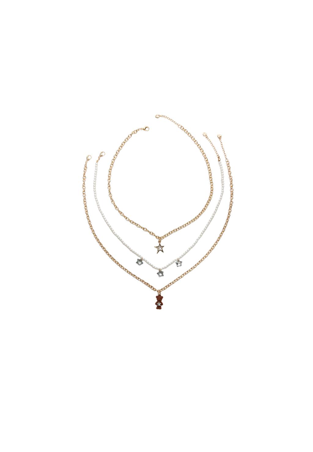 Set of 3 teddy bear necklaces