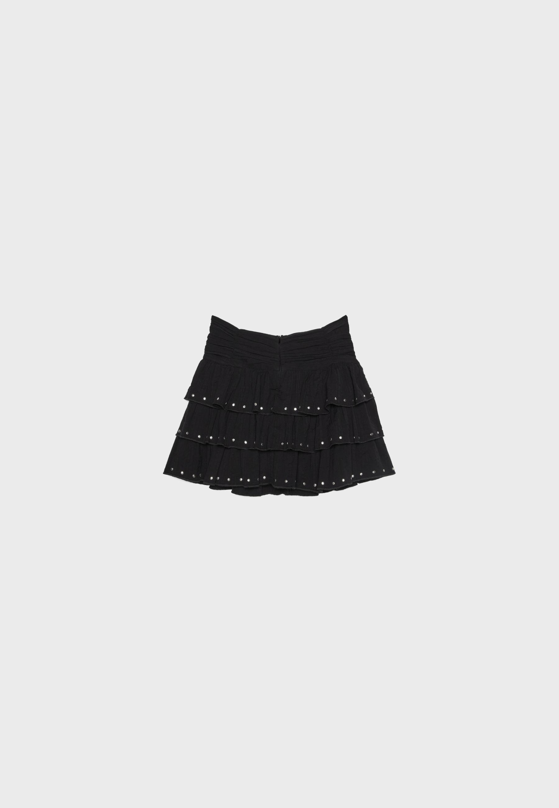 Studded frill skort — Black