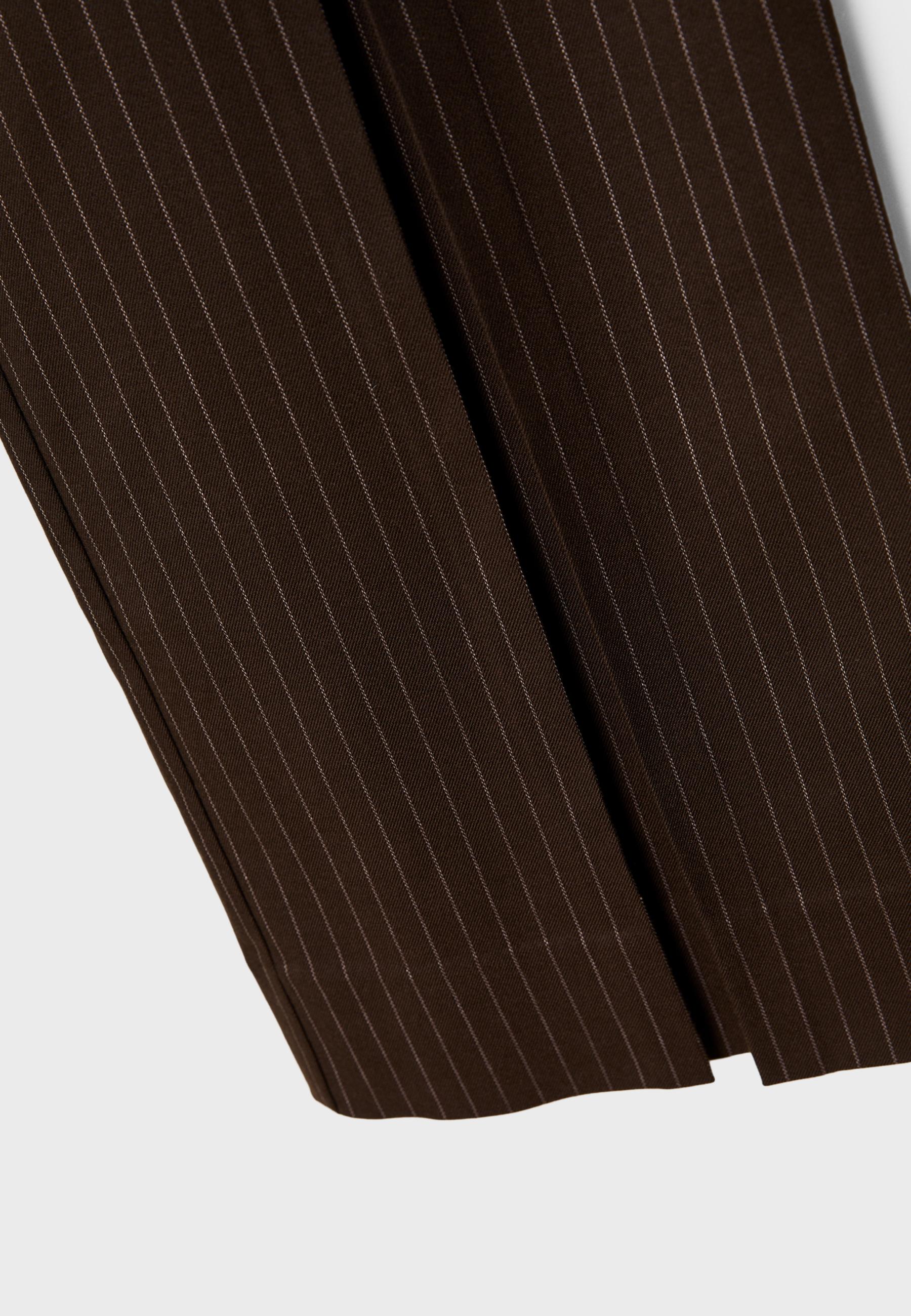 Smart trousers with striped waistband — Brown