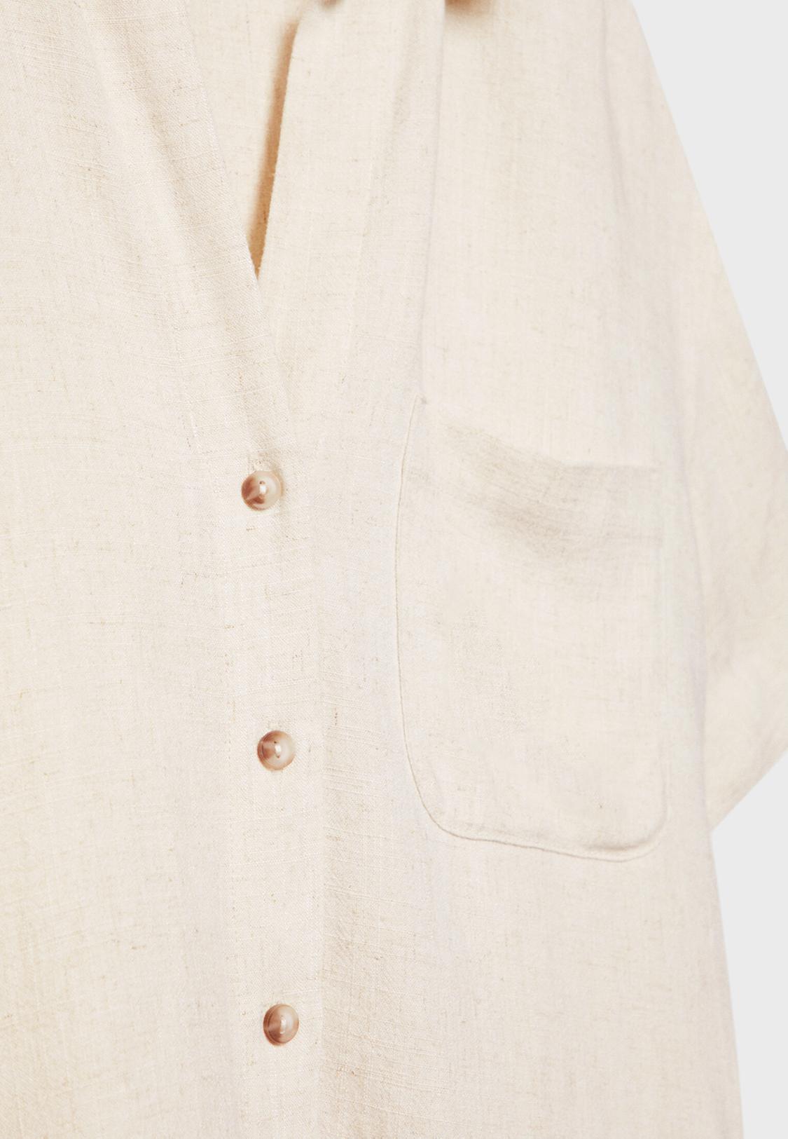 Short sleeve linen blend shirt Women's fashion Stradivarius