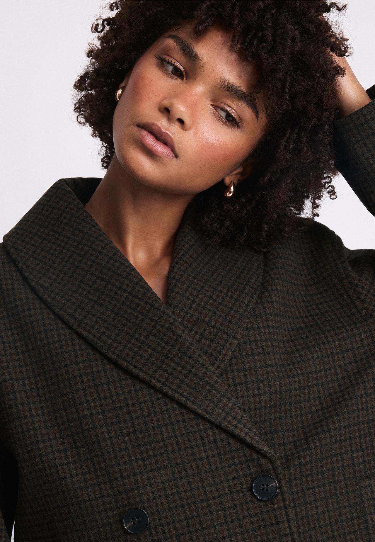 Short shawl neck coat — Khaki