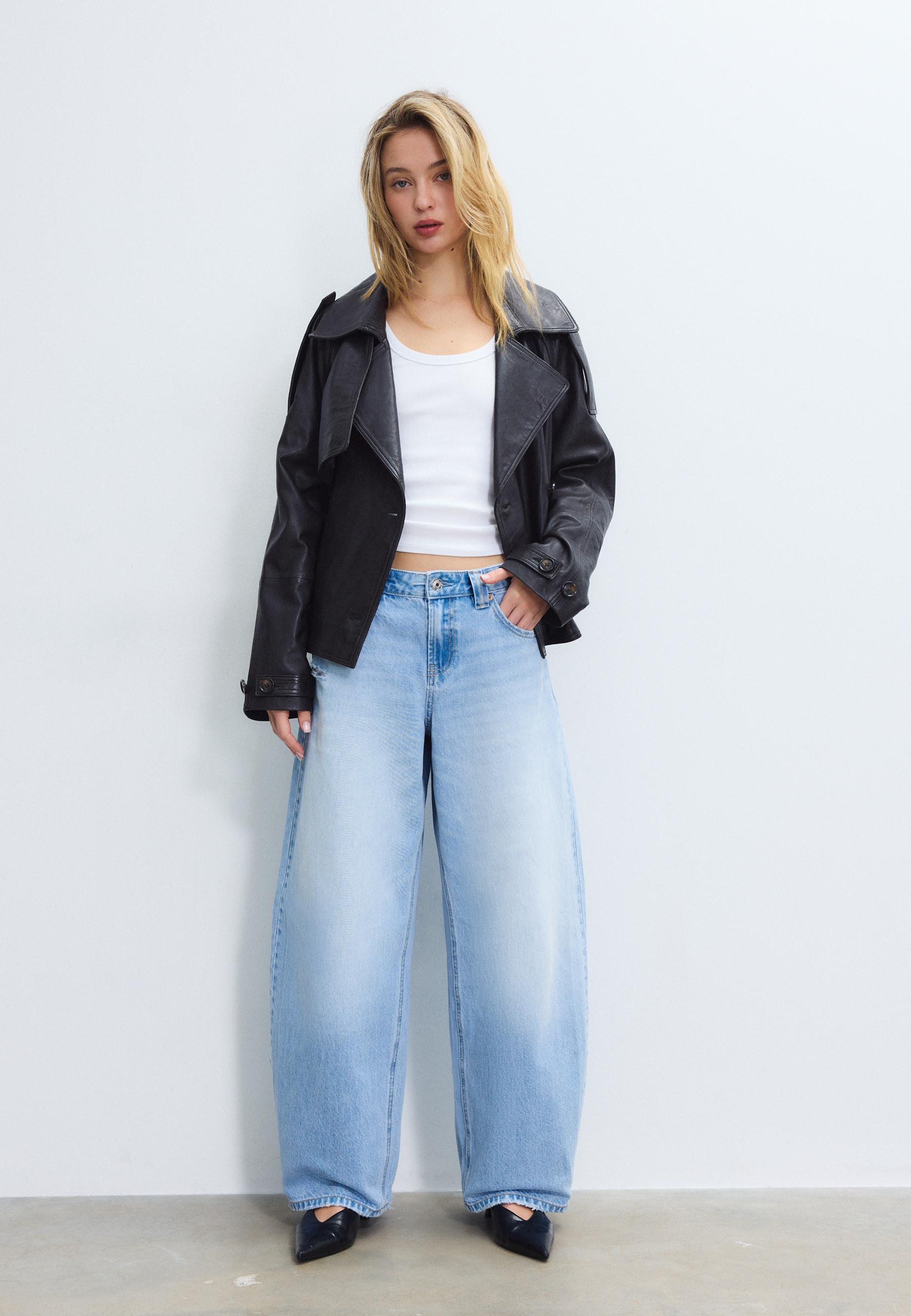 D80 Barrel fit jeans — MEDIUM LIGHT BLUE DENIM