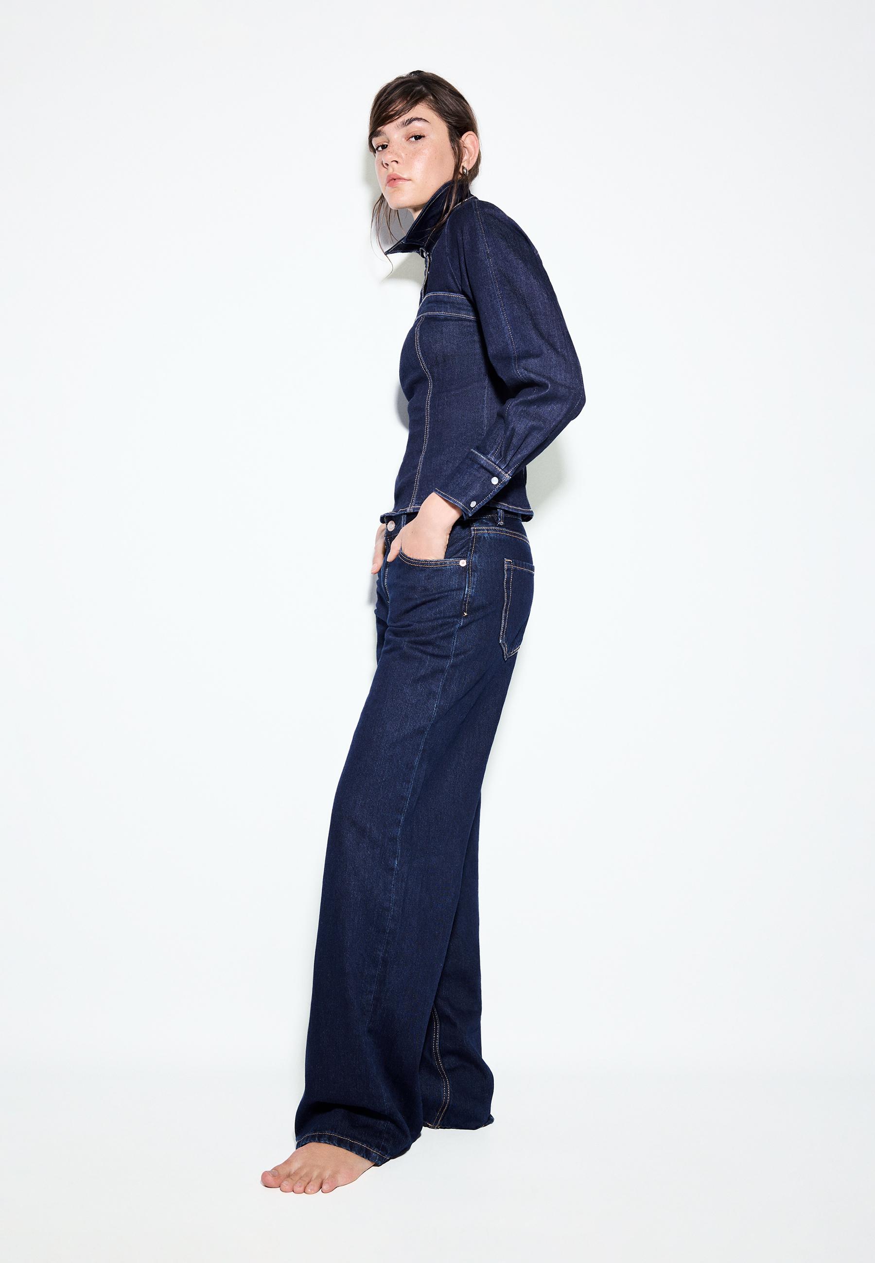 D91 düşük bel geniş paça jean