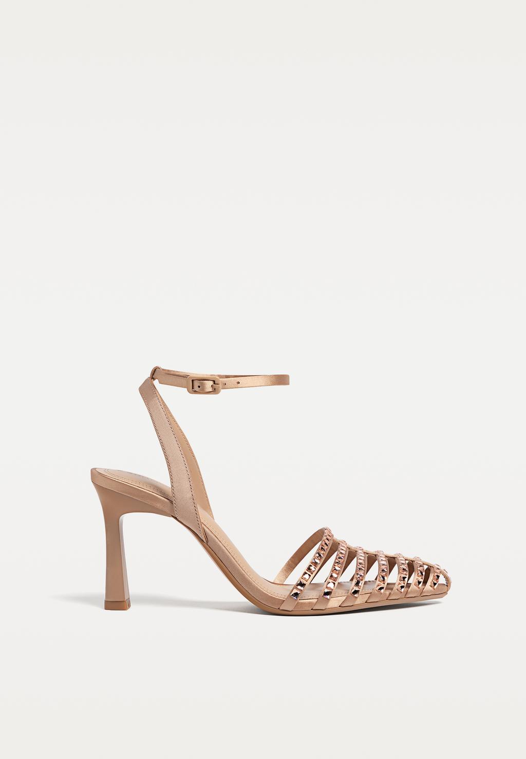 Cage sandal-style high-heel shoes