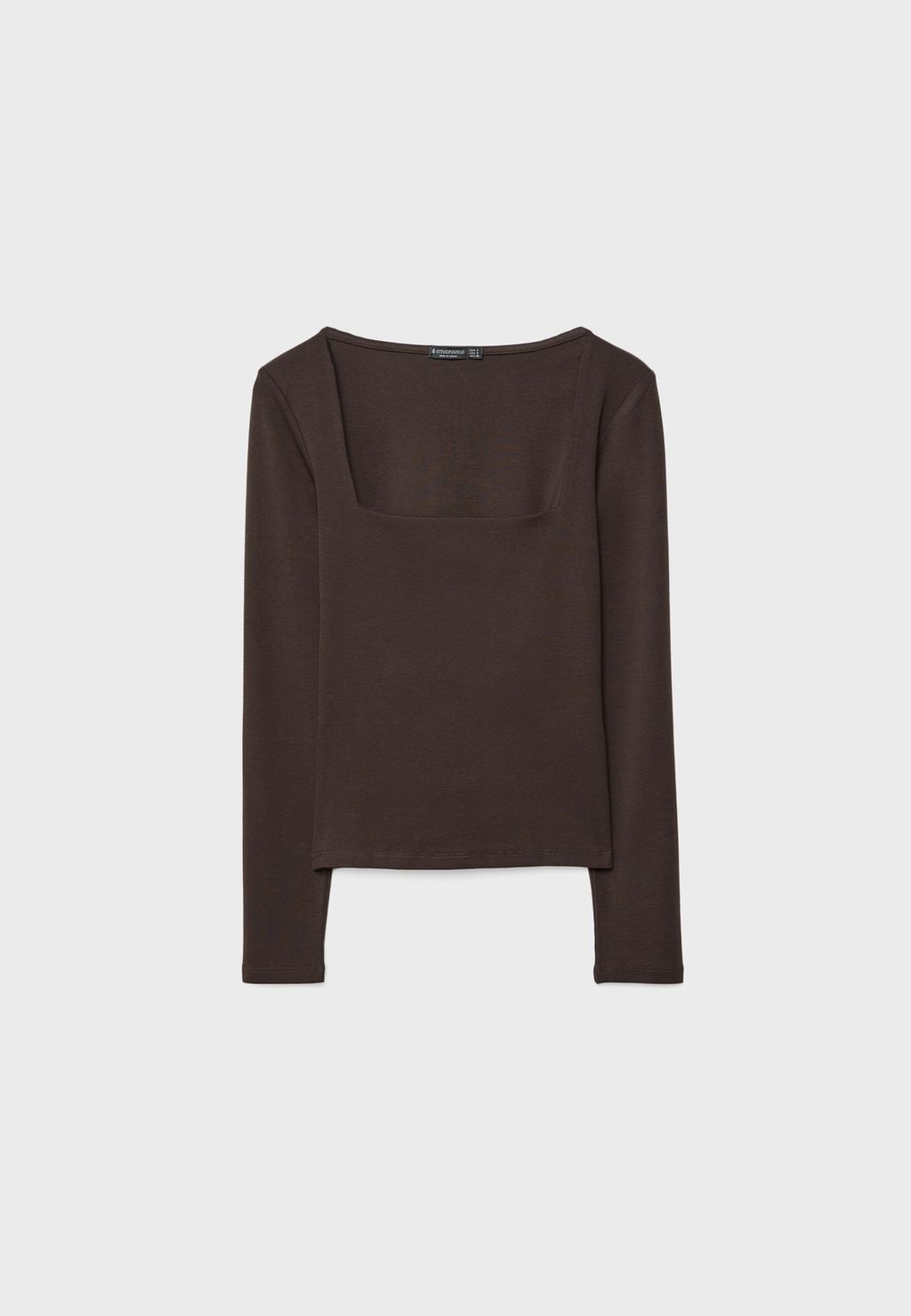 T-shirt basique col carré