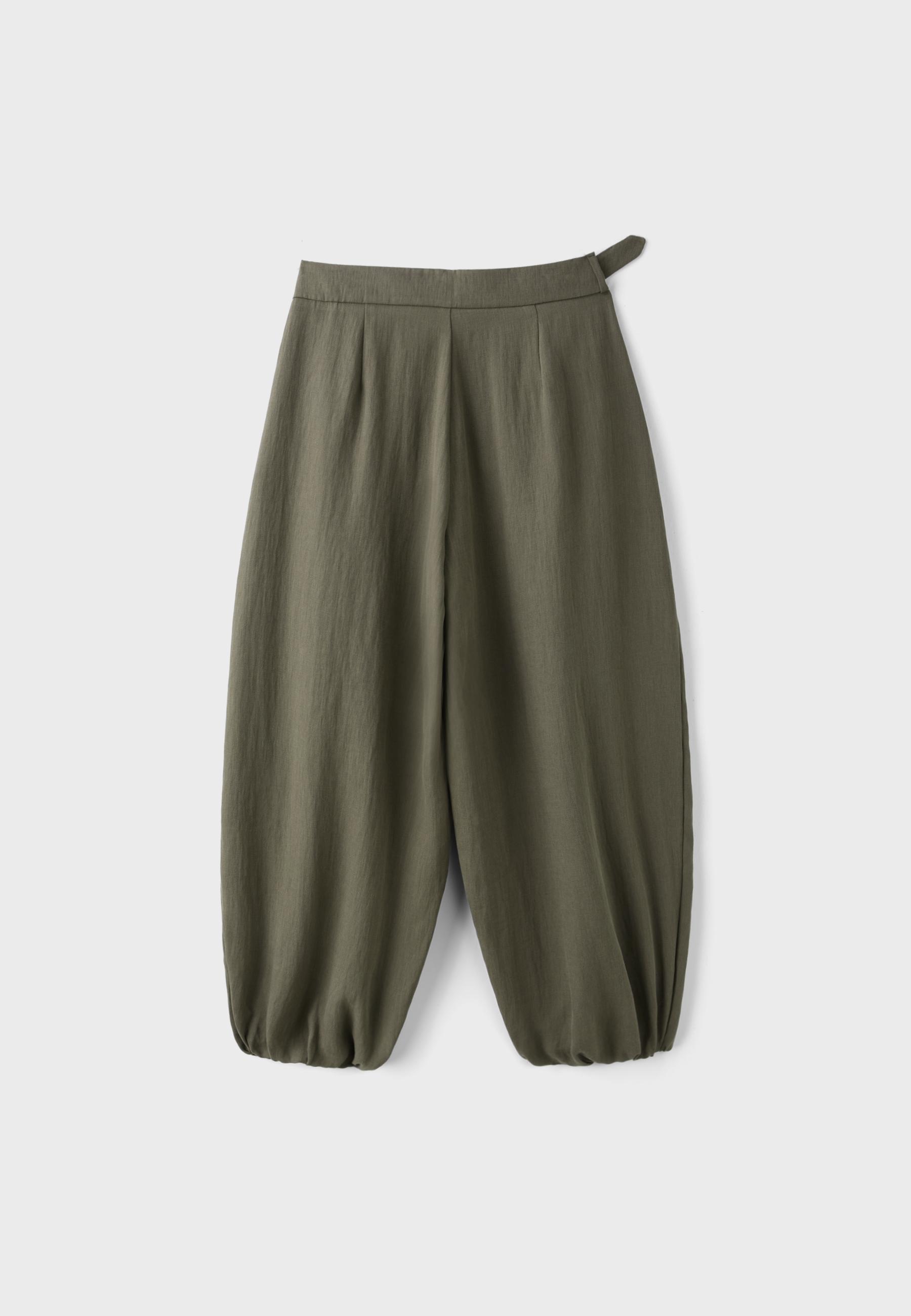 Sarouel trousers with buckle — Khaki
