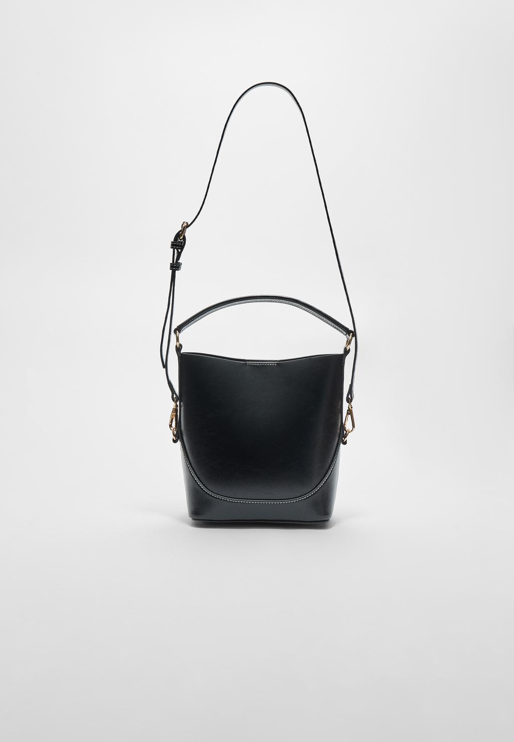 Mini bucket bag with strap