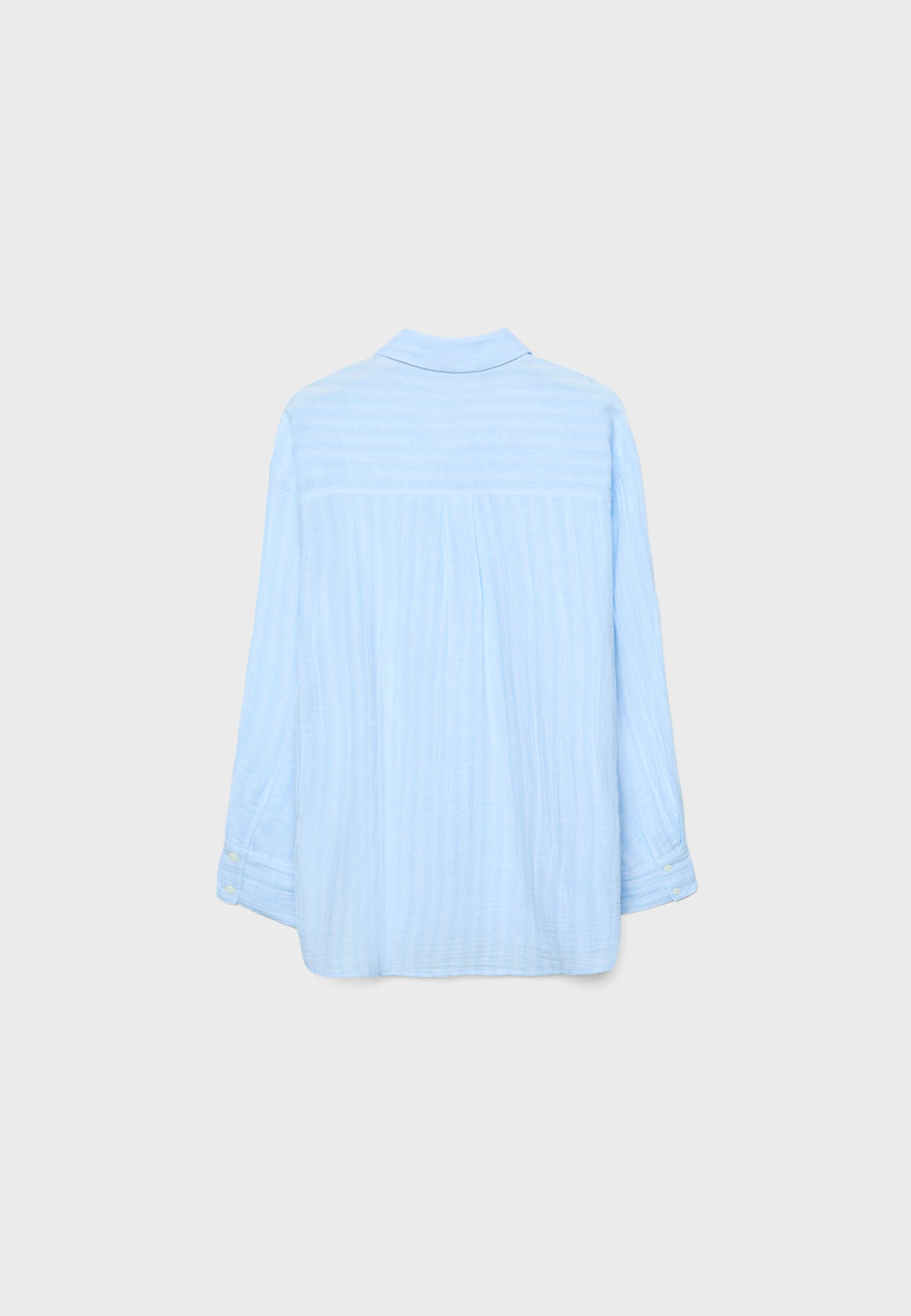 Basic double fabric shirt — Sky blue