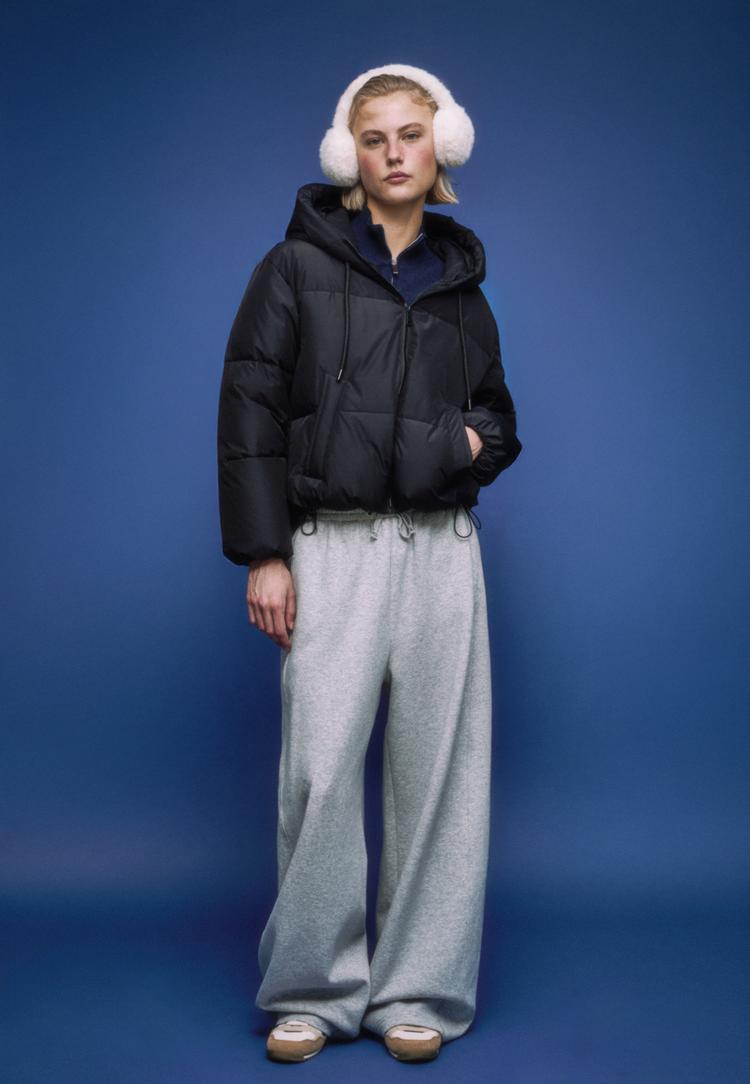 cazadora acolchada oversize capucha