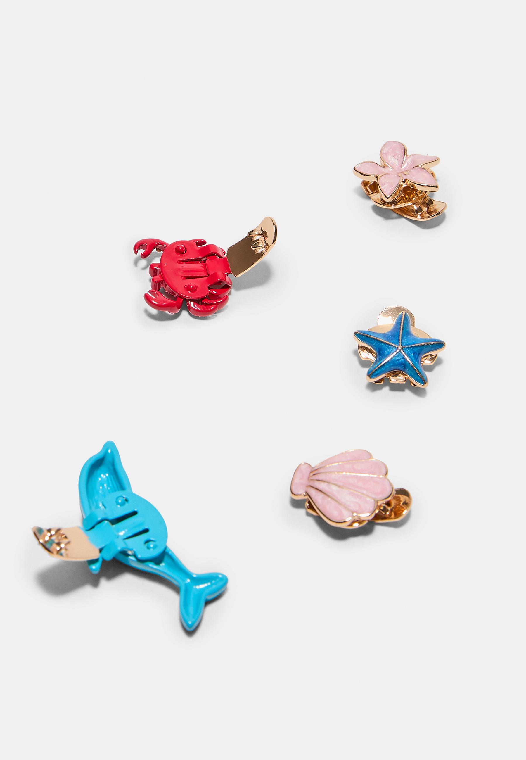 Set of 5 Summer Footwear Pins — Blue