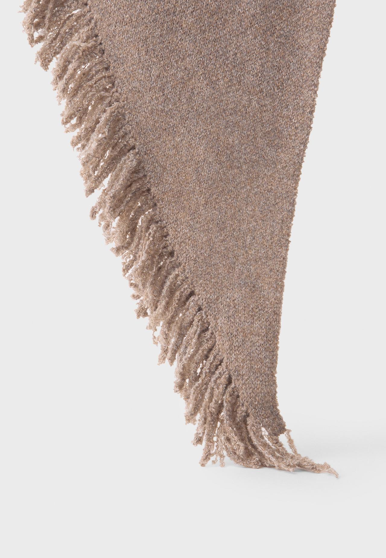 Fringed cape scarf — Beige