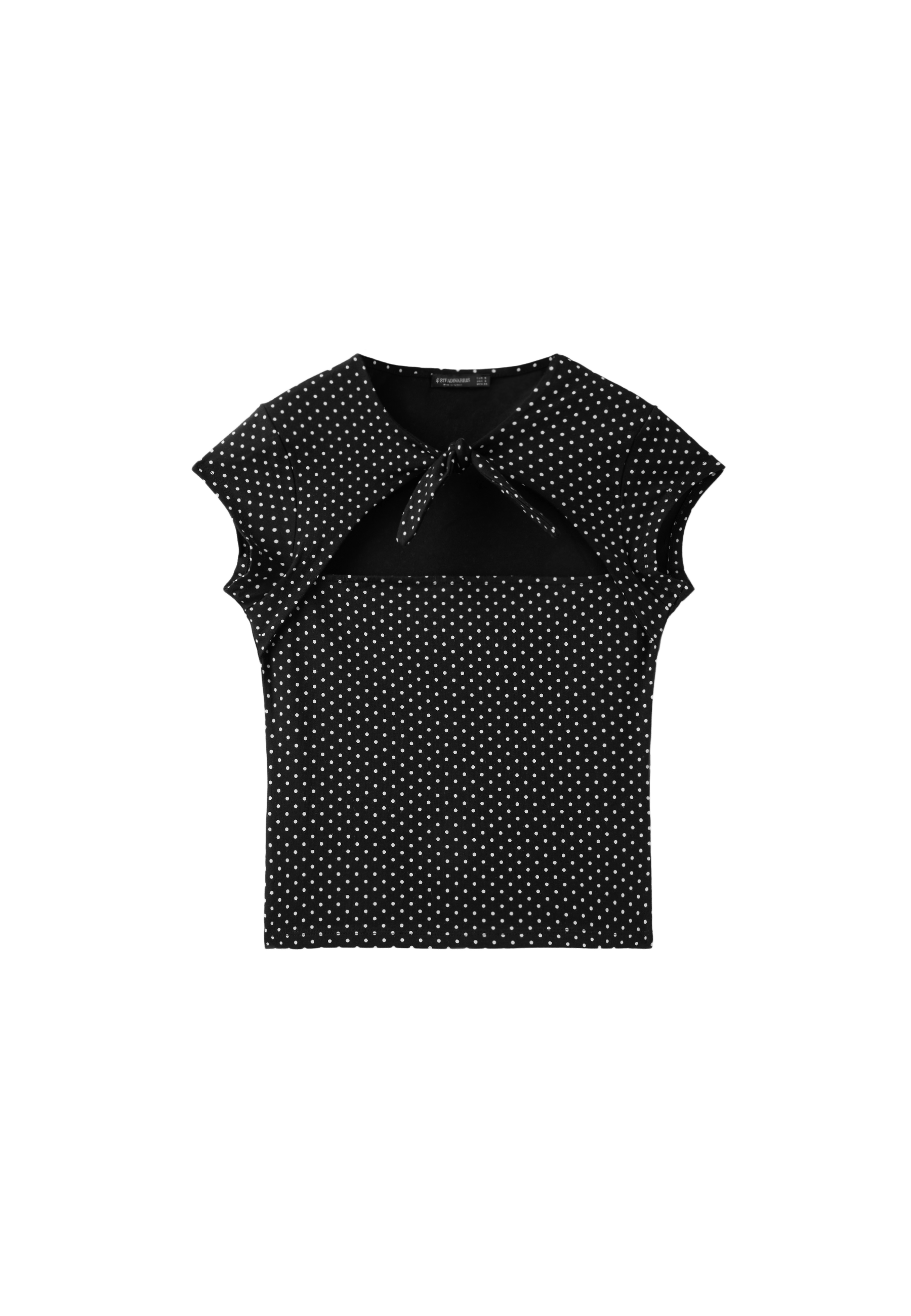 Polka dot bow T-shirt — Ecru