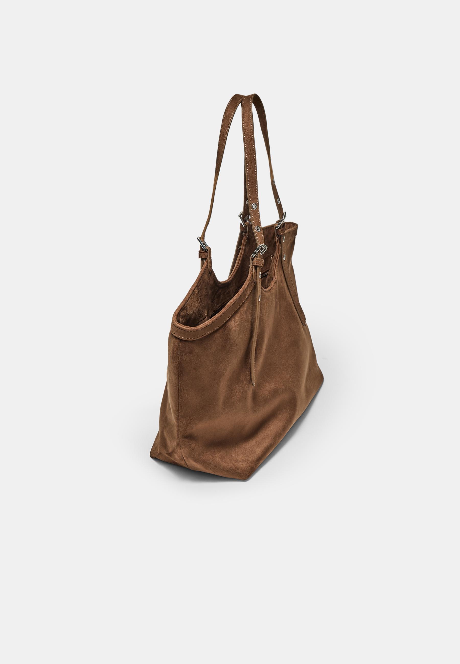 Shopper bag with mini buckle detail — Terracotta