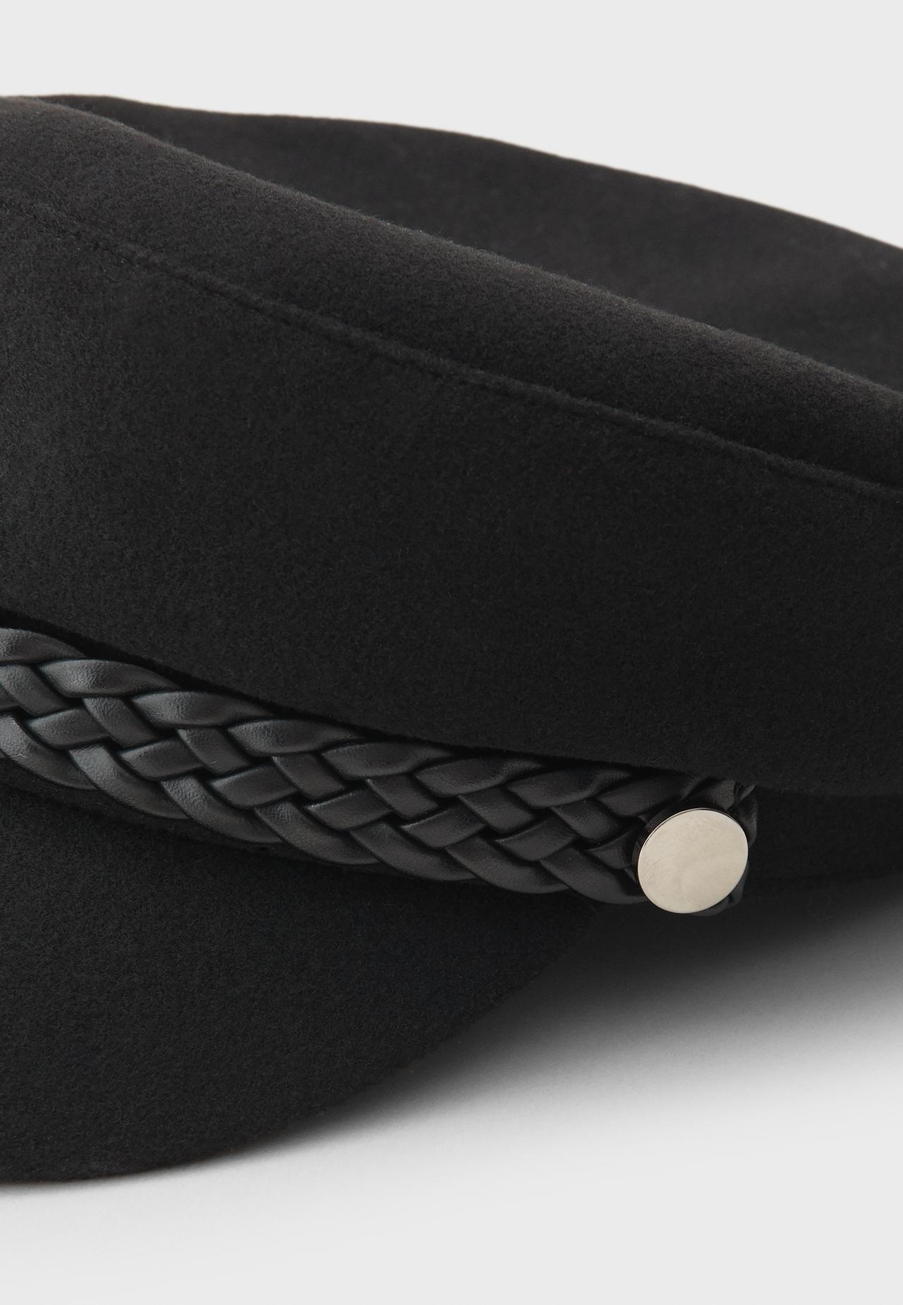 Braided sailor cap — Black
