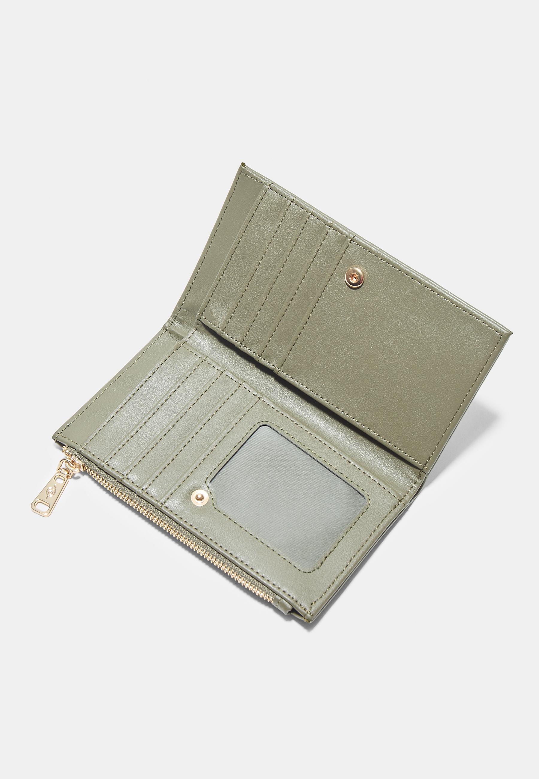 Basic zip-up purse — Khaki