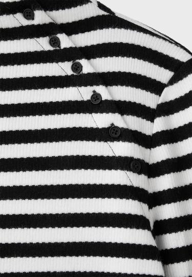 Funnel neck button sweater — Black 9