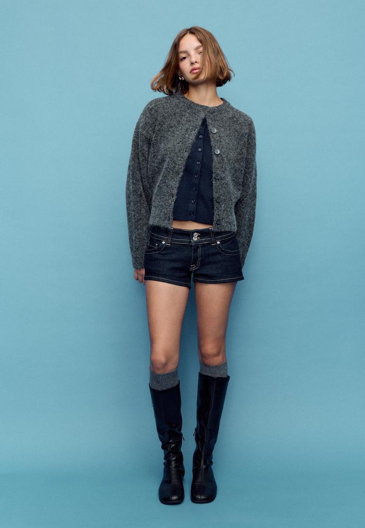 chaqueta de punto manga ancha