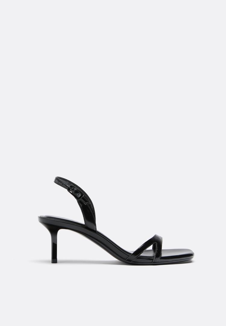 Absatzsandalen mit Riemchen und Cut-out SCHWARZ 37