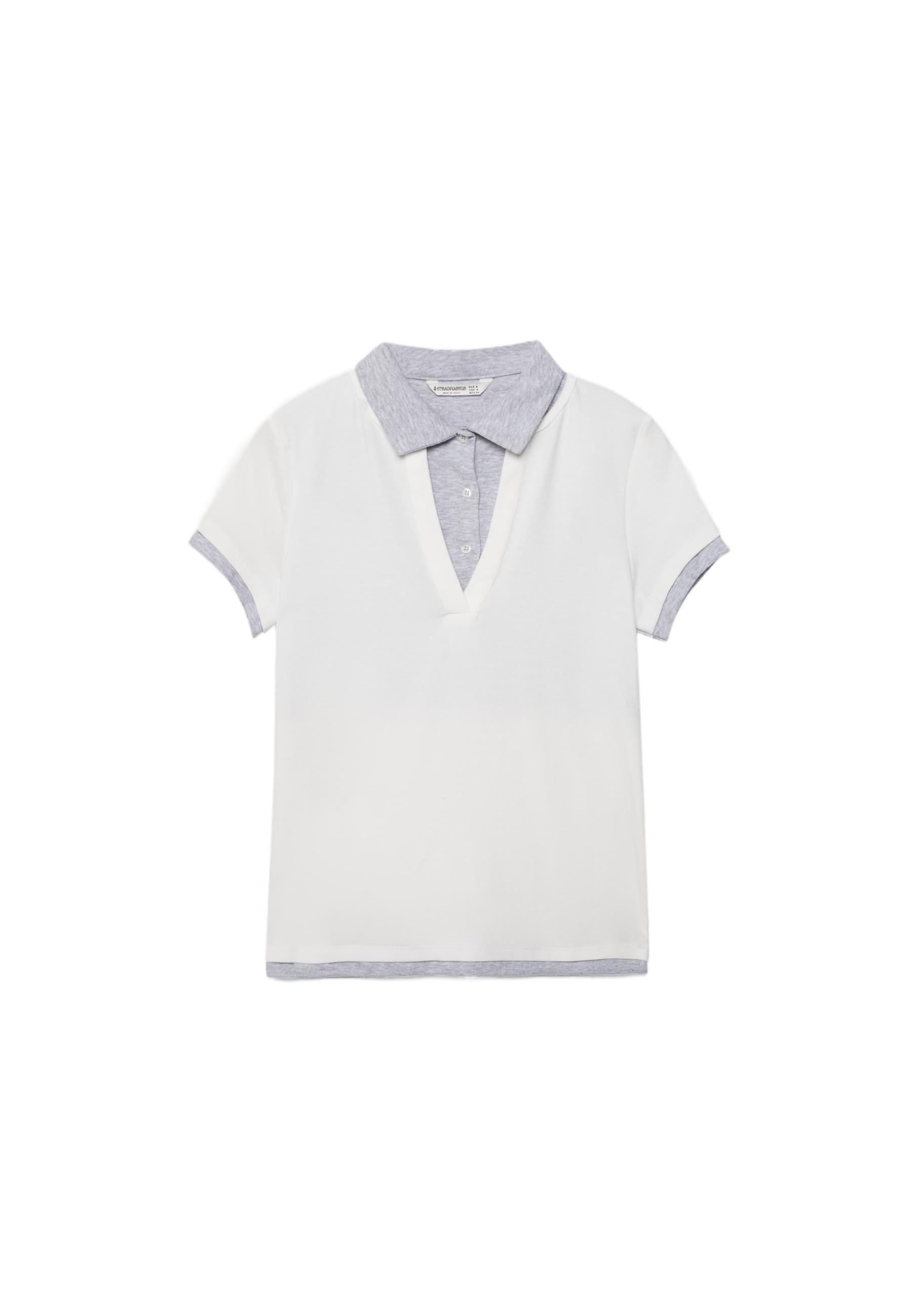 Double-layer short sleeve polo T-shirt — White