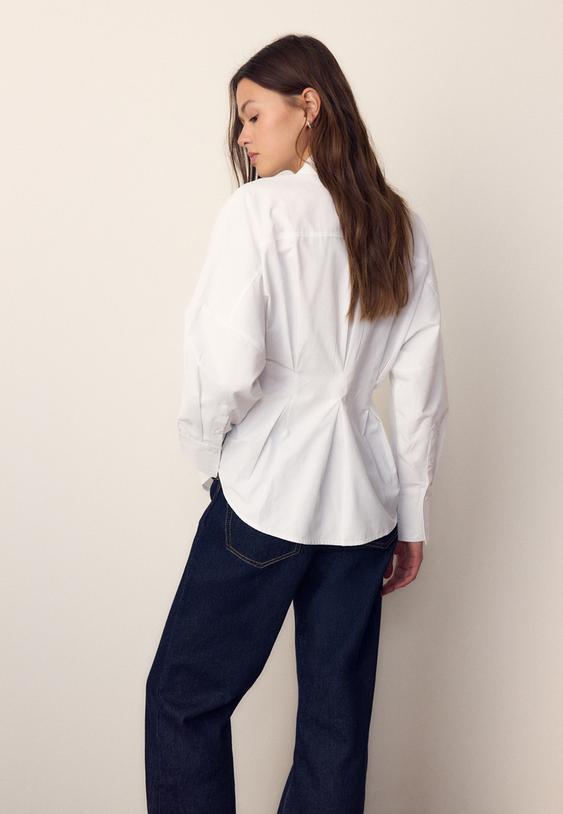 chemise en popeline a plis