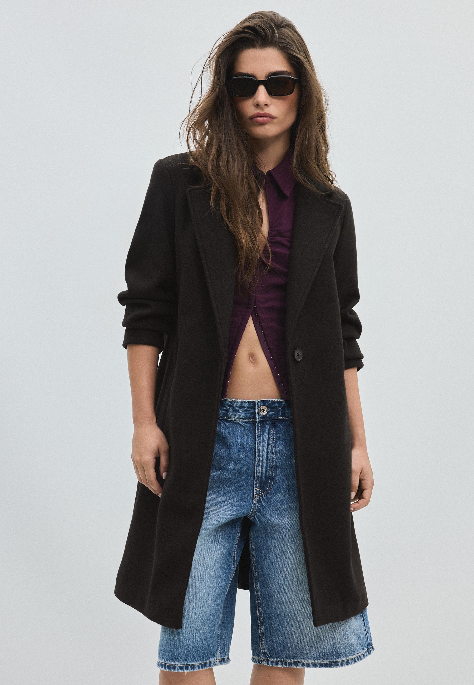 Single-button midi coat - Women's fashion | Stradivarius United States