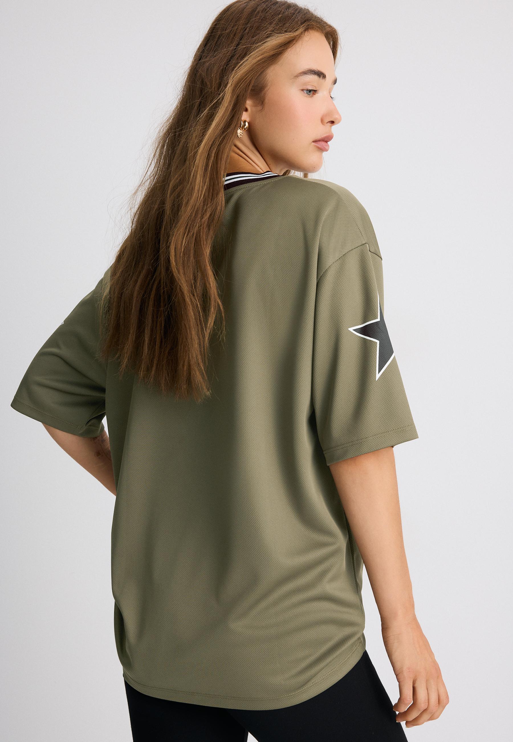 Maxi number T-shirt — Khaki
