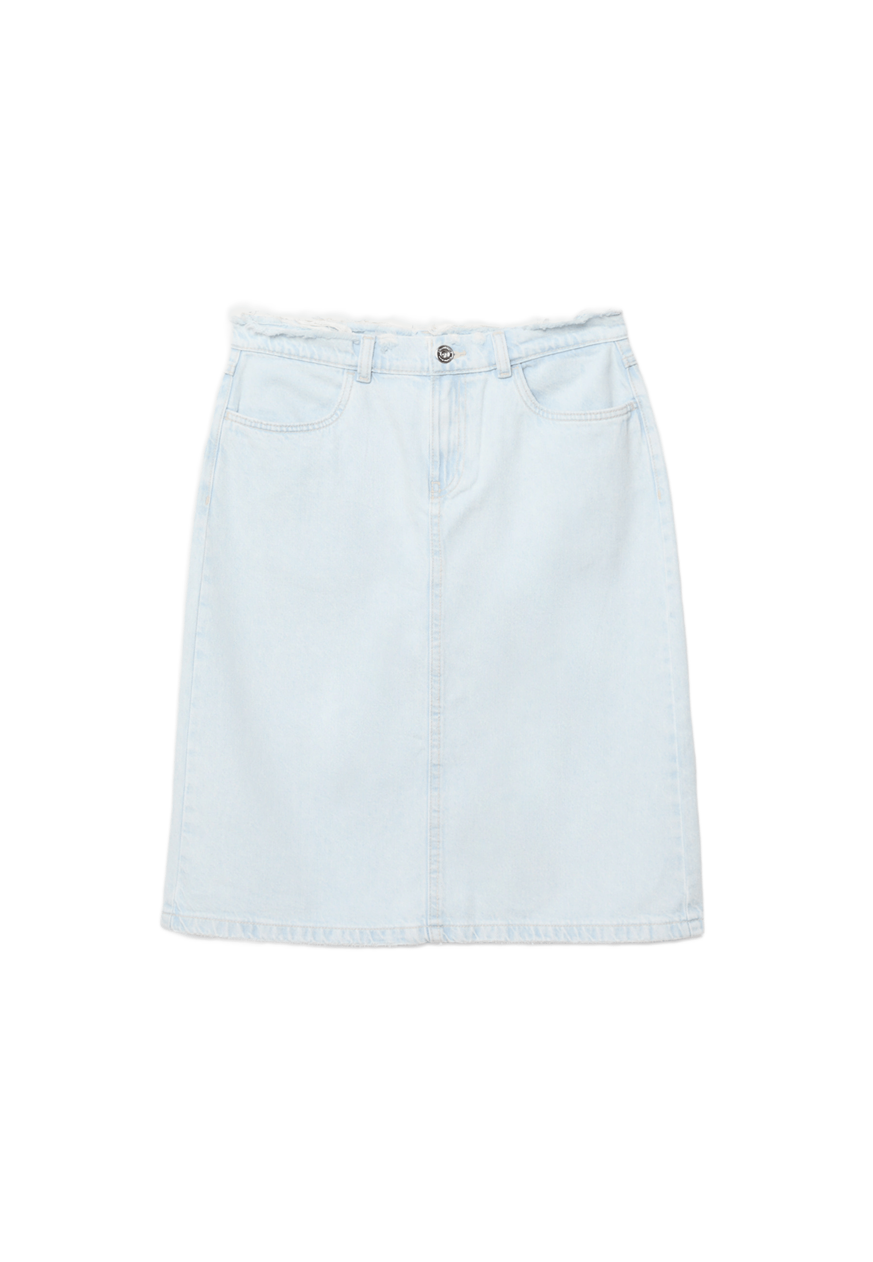 Reworked denim midi skirt — MEDIUM LIGHT BLUE DENIM