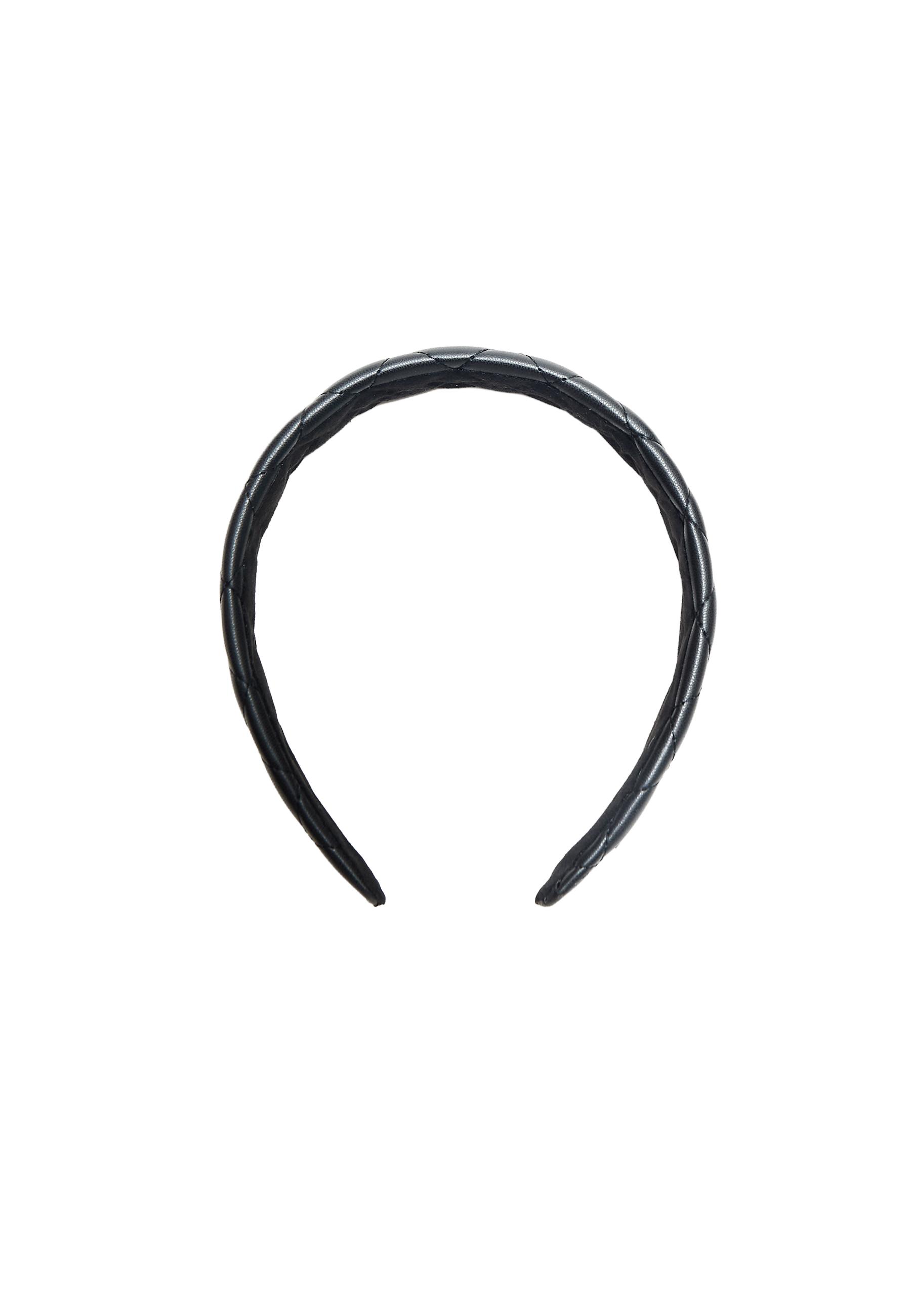 Rigid topstitched headband — Black