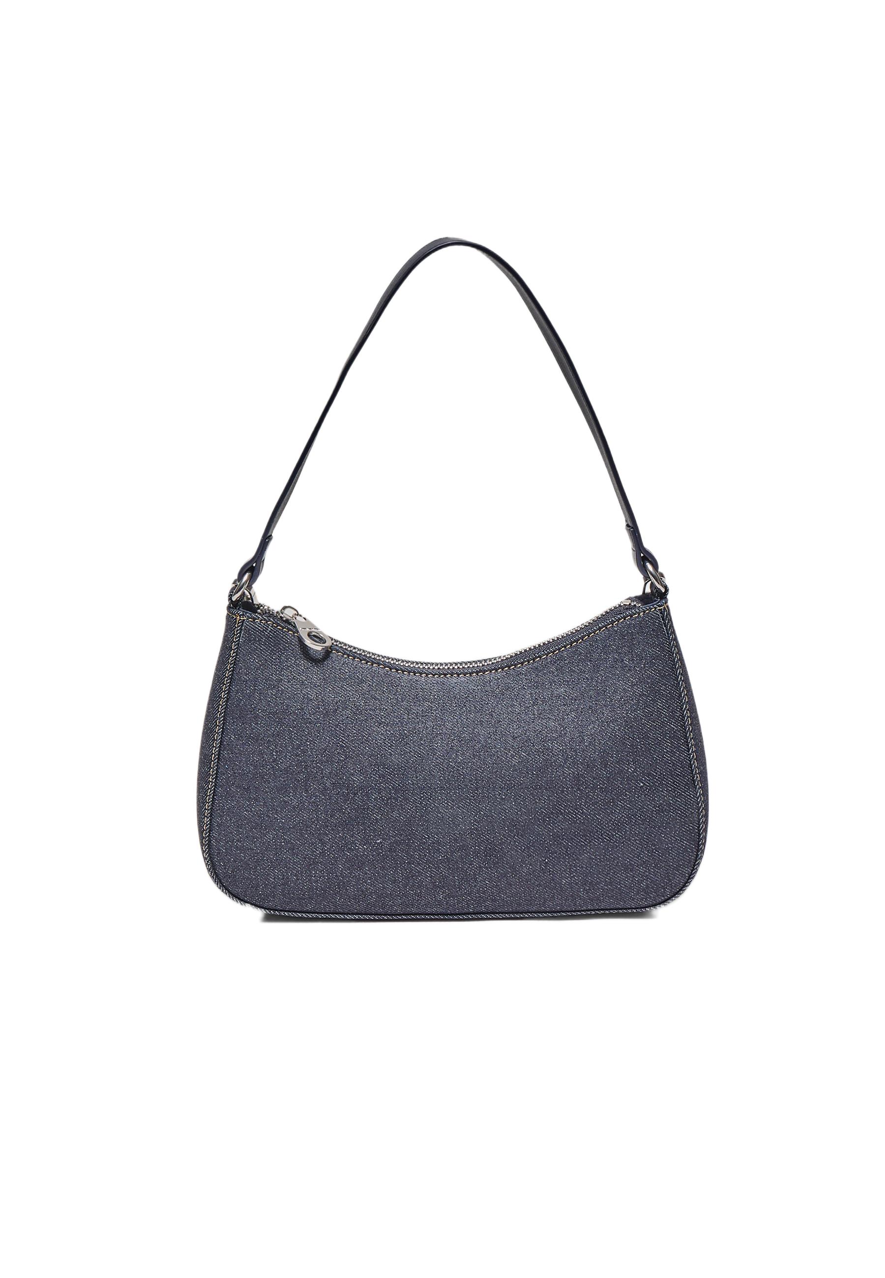 Denim half-moon shoulder bag — MEDIUM BLUE DENIM