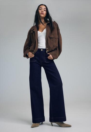 D77 Minimalist jeans with pockets — OVERDYED BLUE DENIM 1