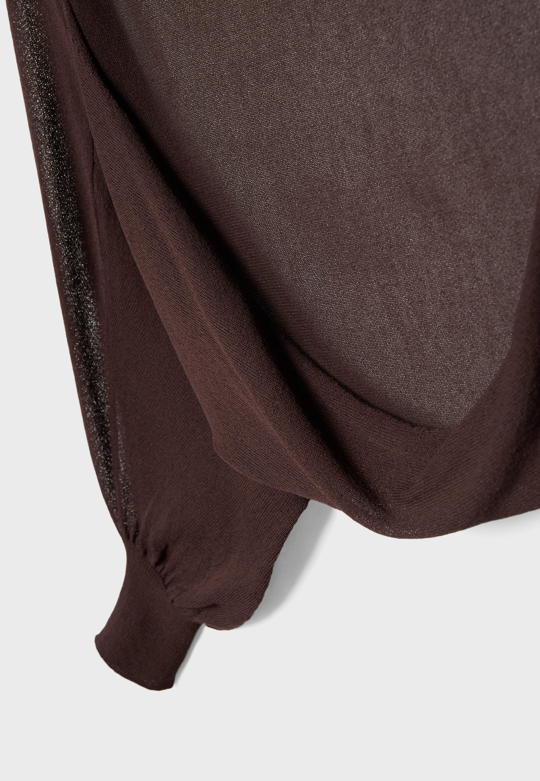 Open knit cardigan — Brown