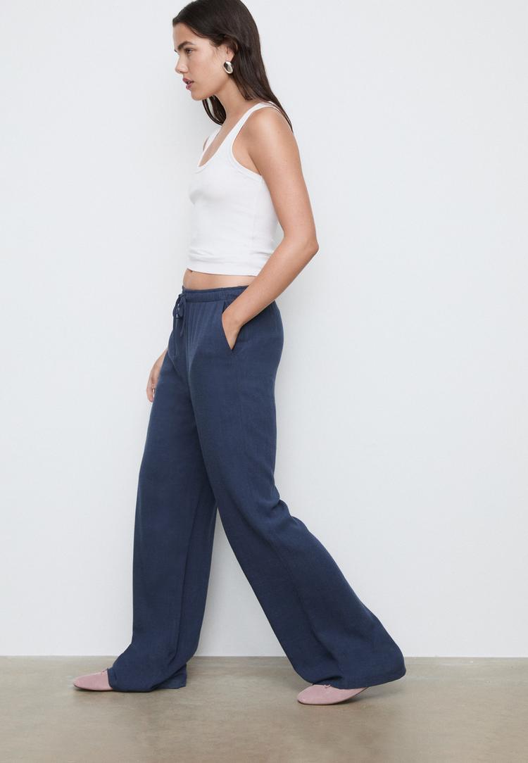 flowy trousers with linen