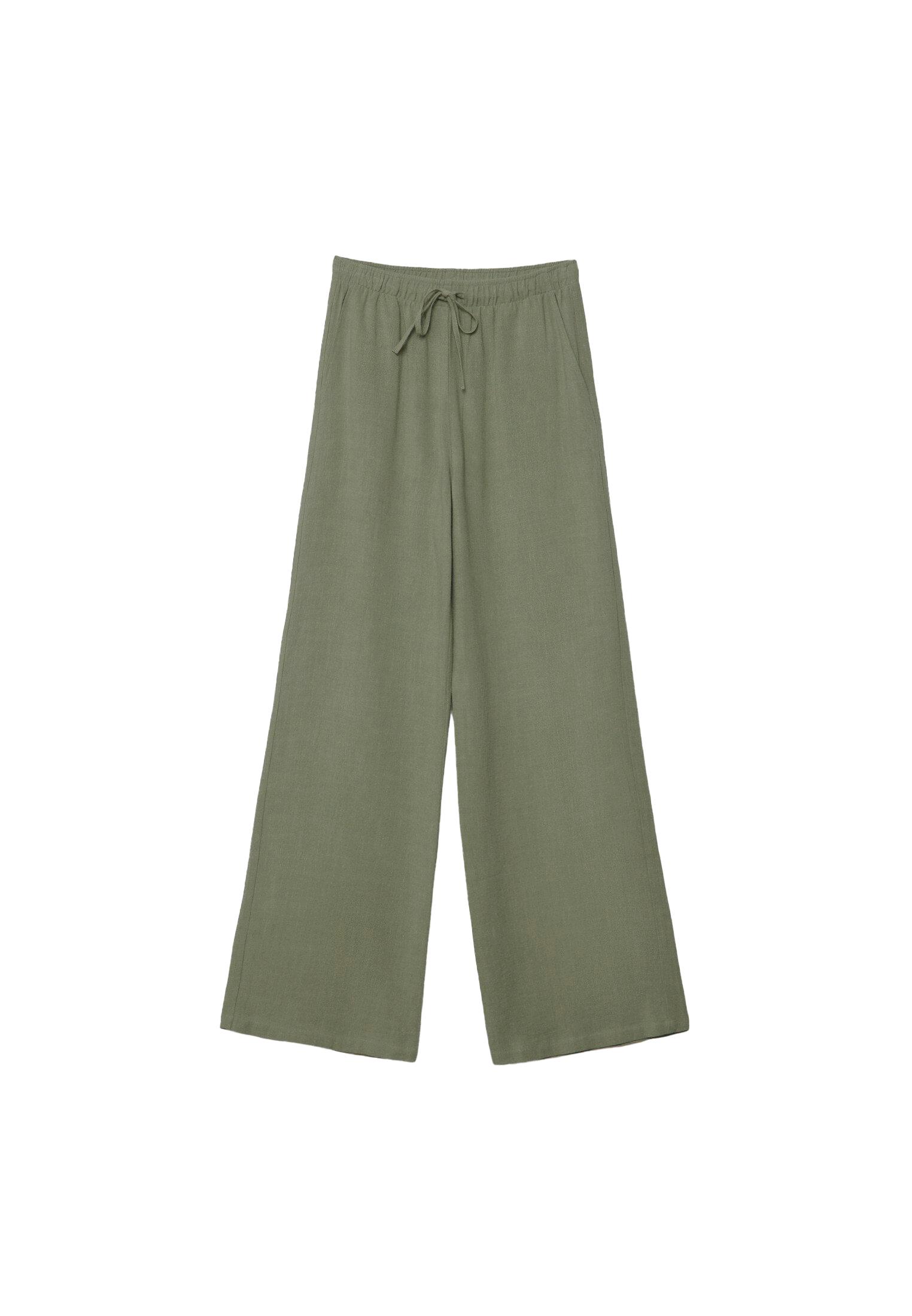 Keten görünümlü düz pantolon - Görsel 9