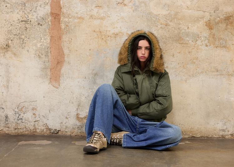 Cropped hooded jacket — Khaki