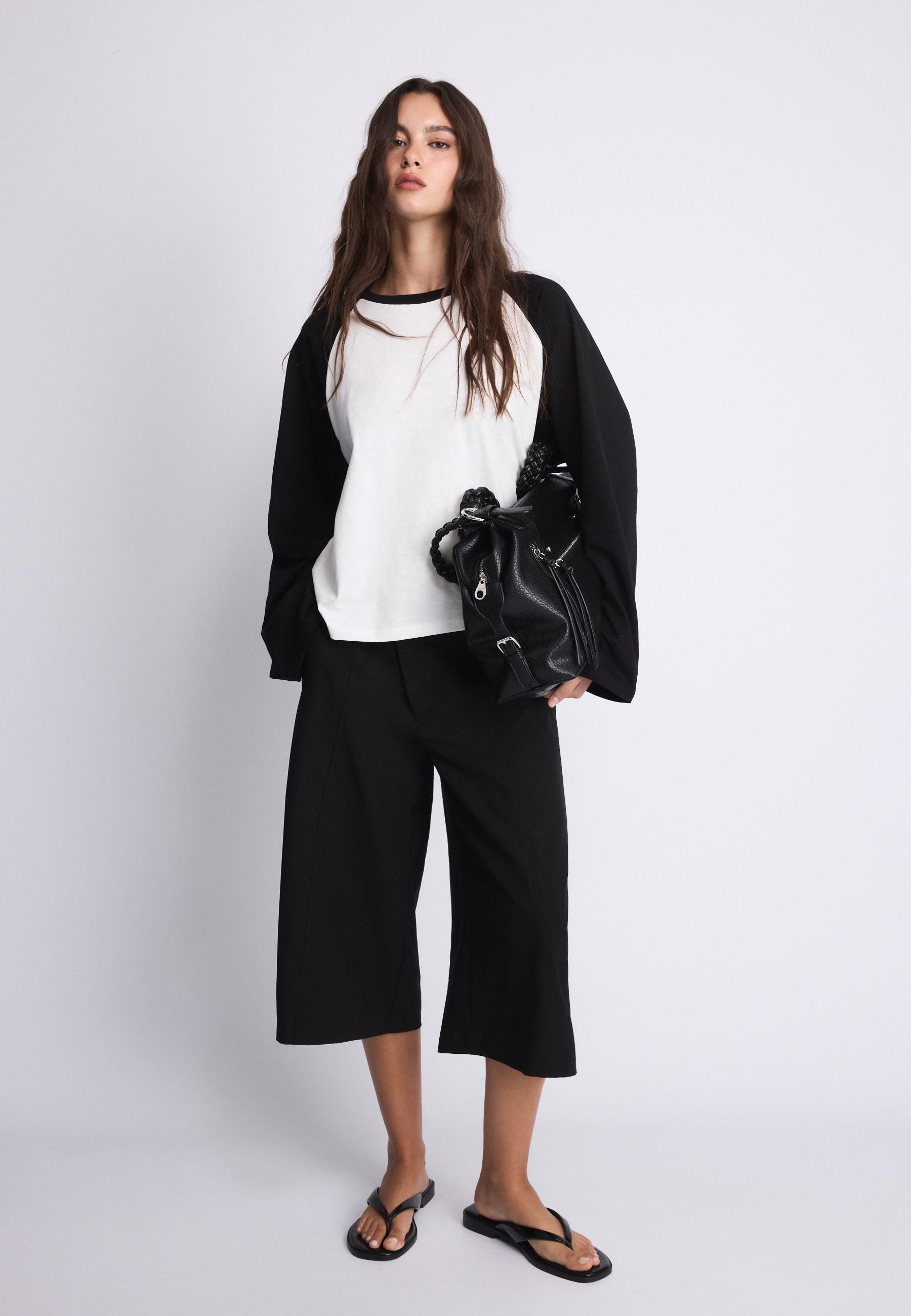 Oversize baseball T-shirt — Black