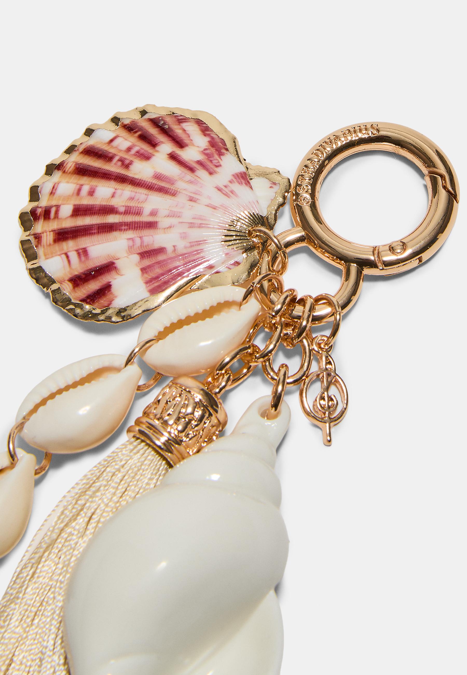 Conch shell charm keyring — Gold