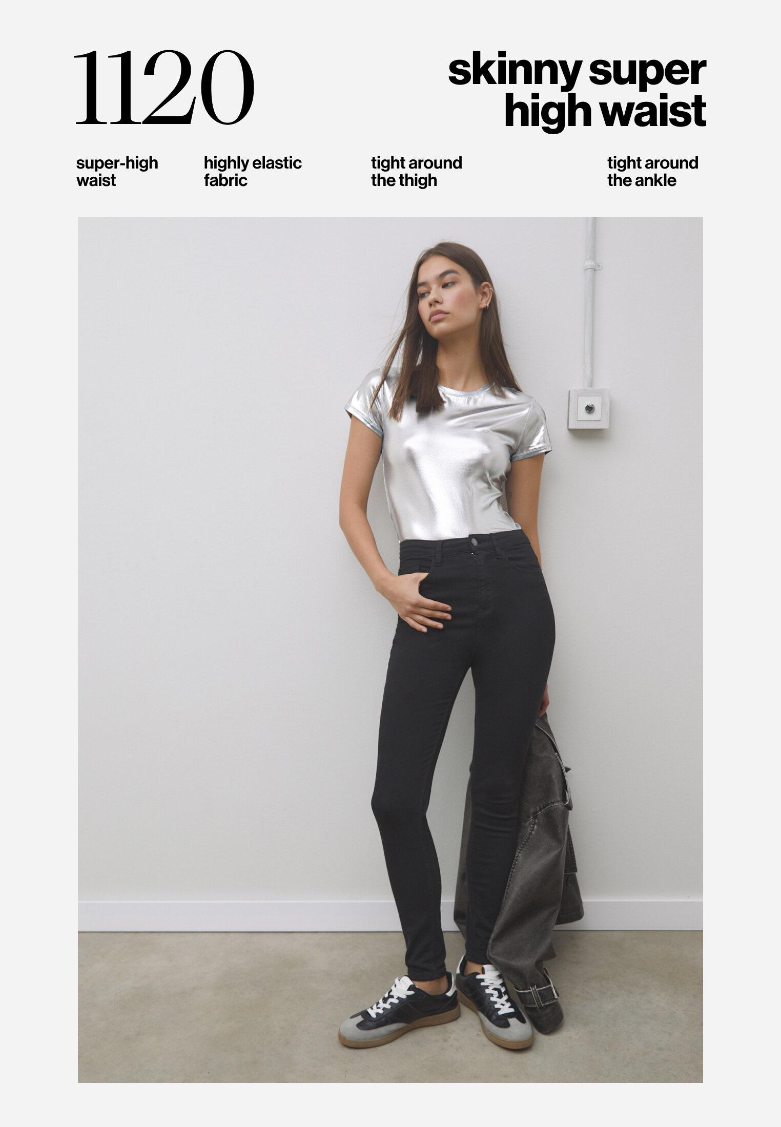 High-waist skinny jeans — Black