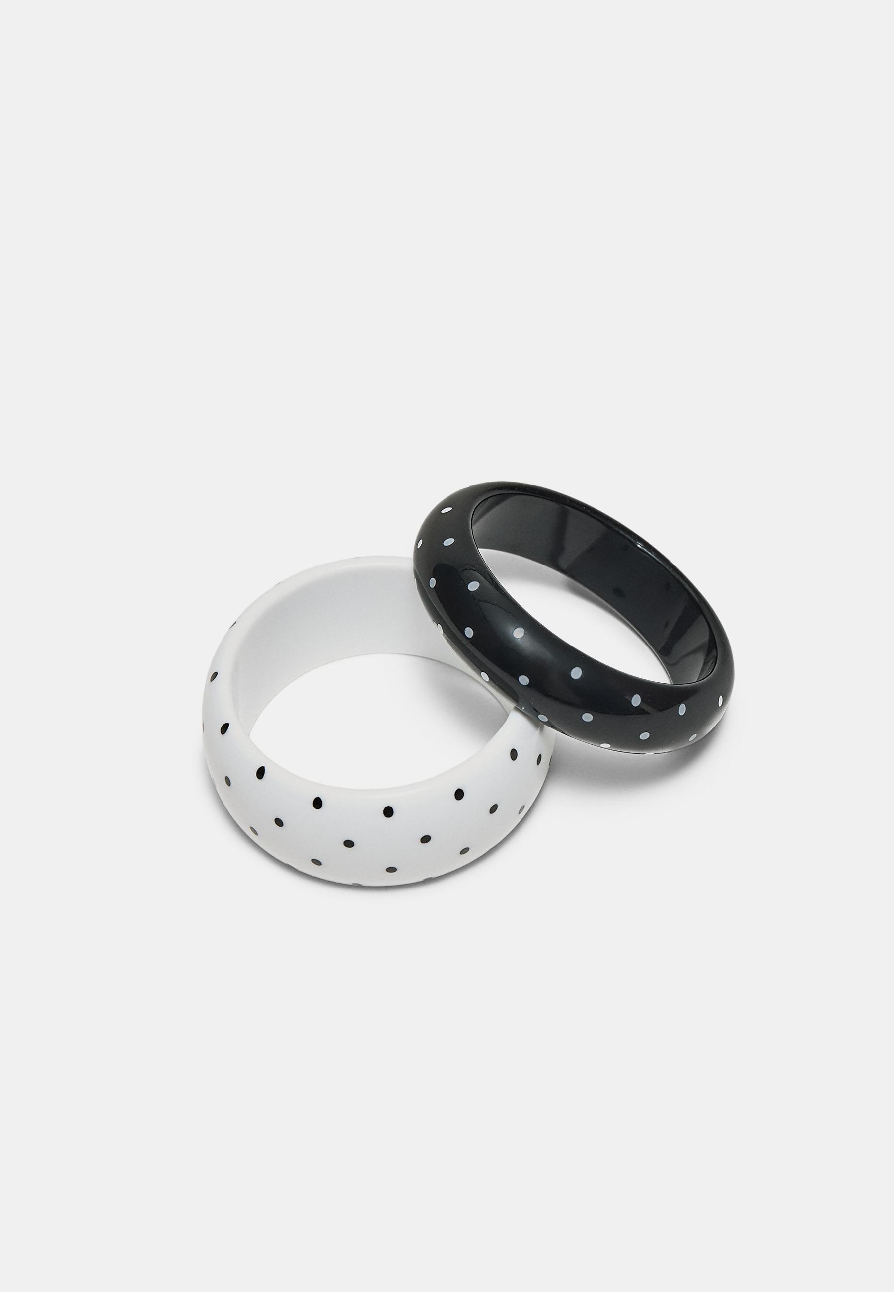 Set of 2 polka dot bracelets — Black