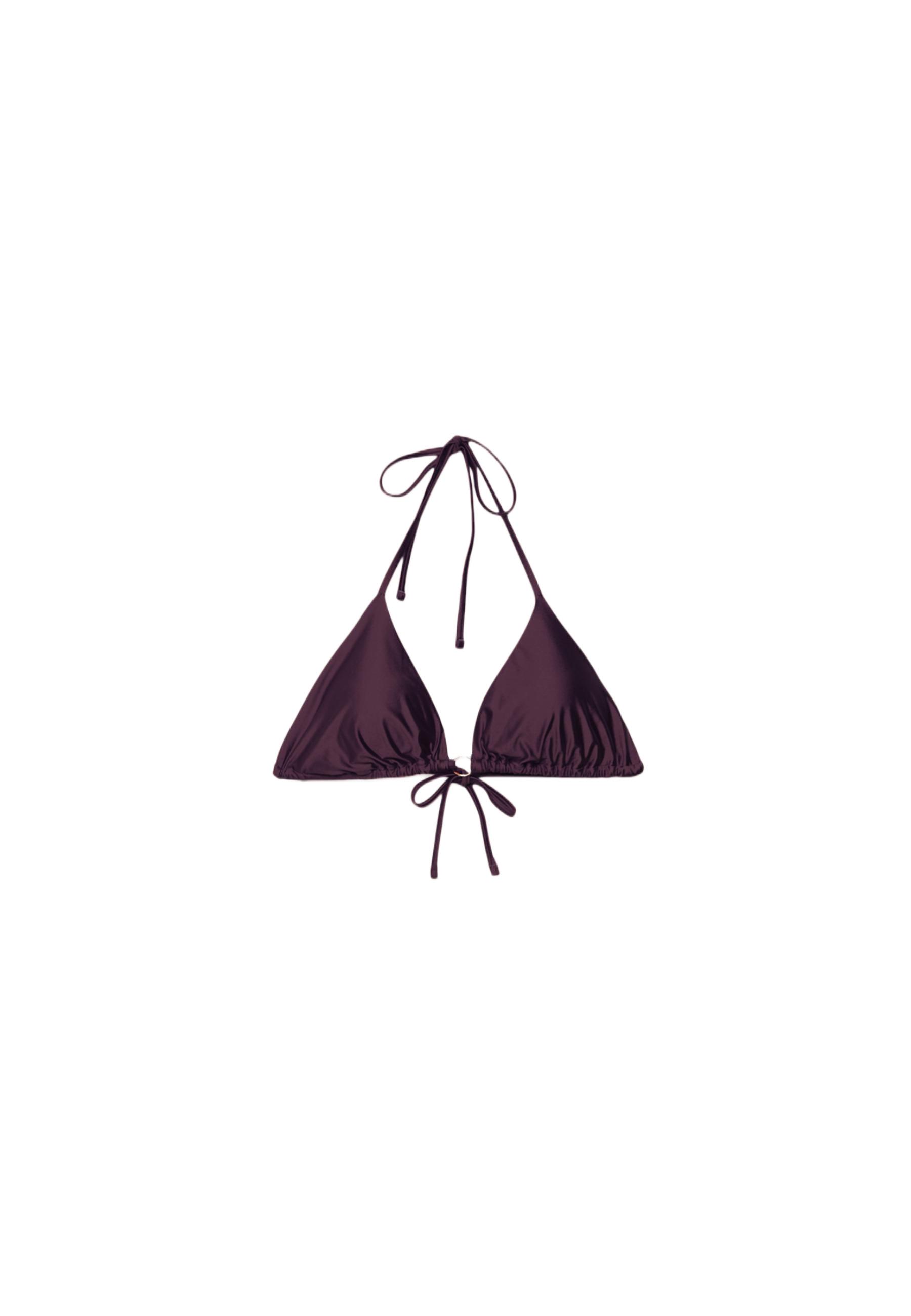 Satin triangle bikini top — Purple