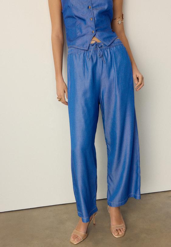 jupeculotte fluide en jean